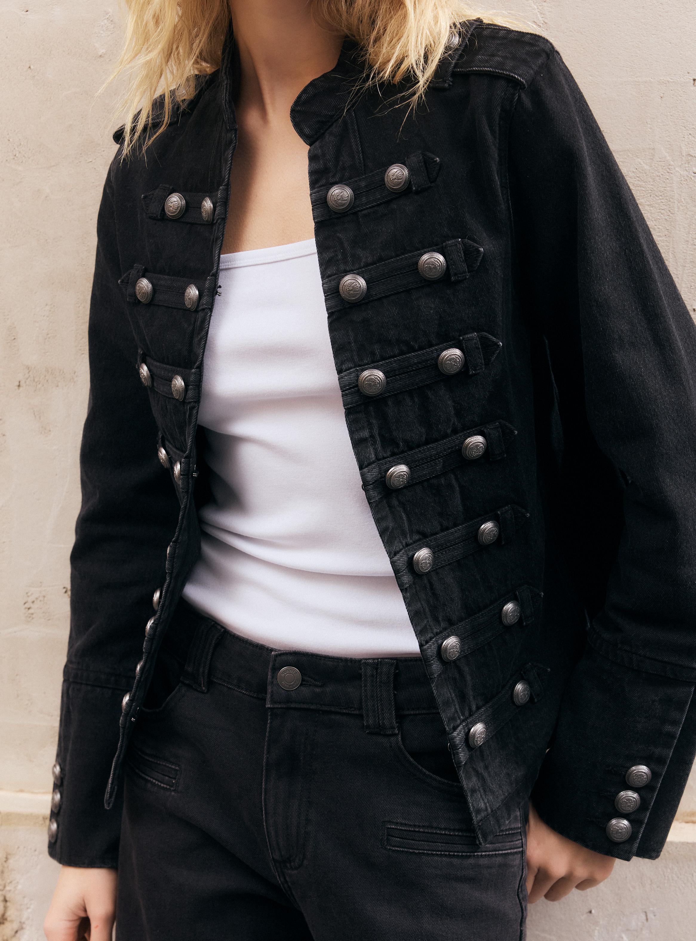 Chaqueta Militar Tipo Napoleón Denim-3