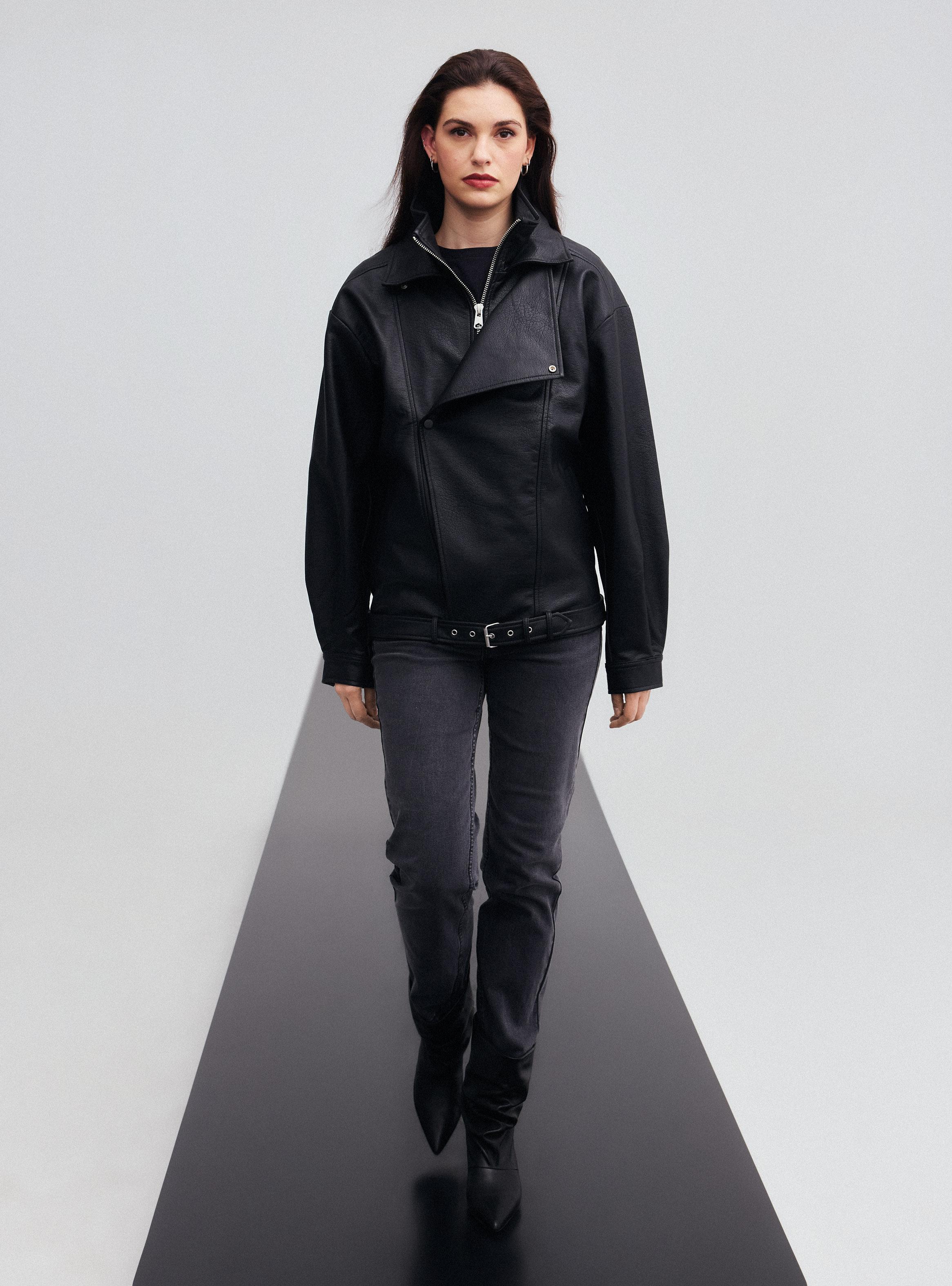 Chaqueta Bomber Efecto Piel-4
