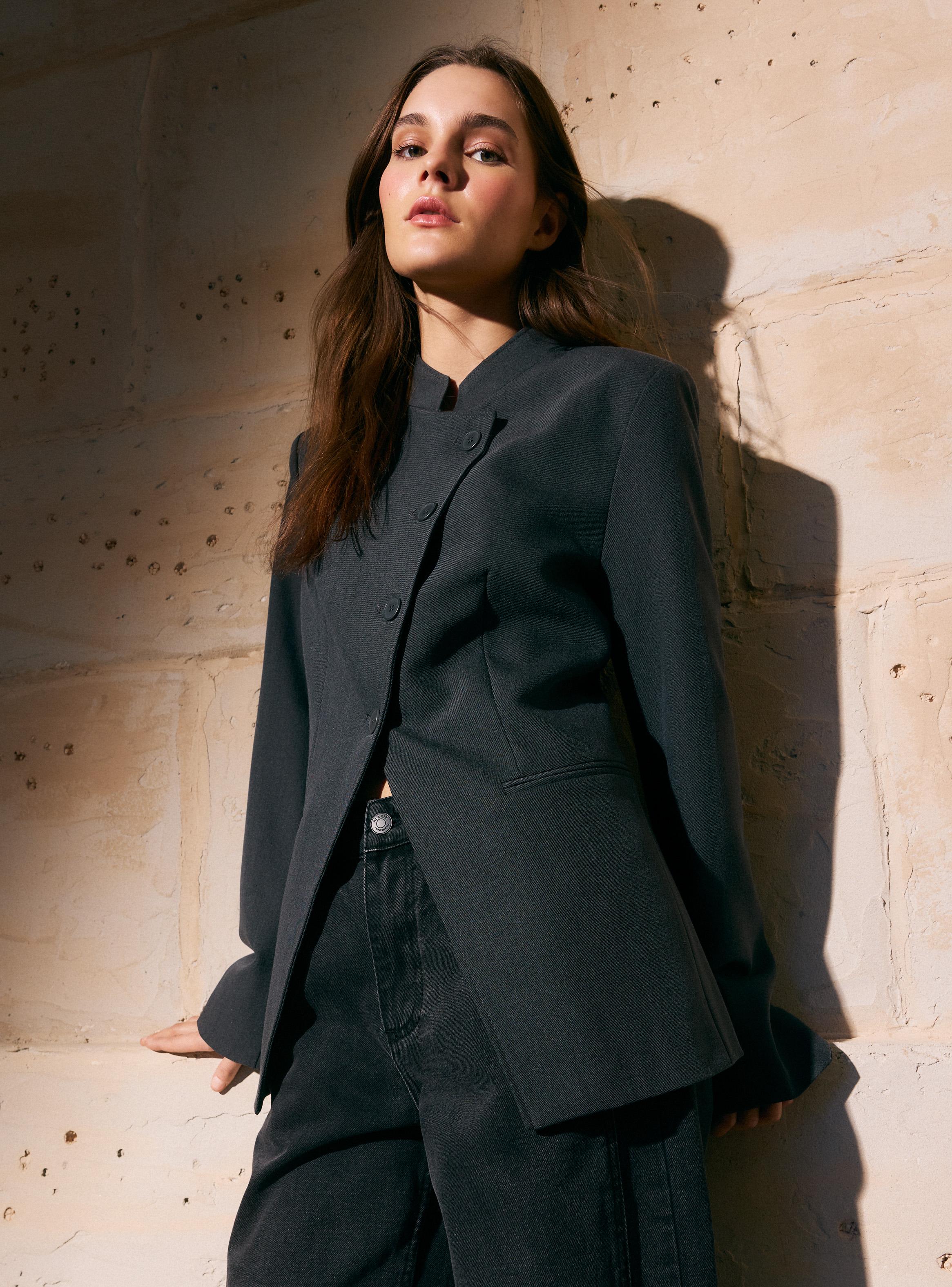 Blazer Cuello Alto Botones-0