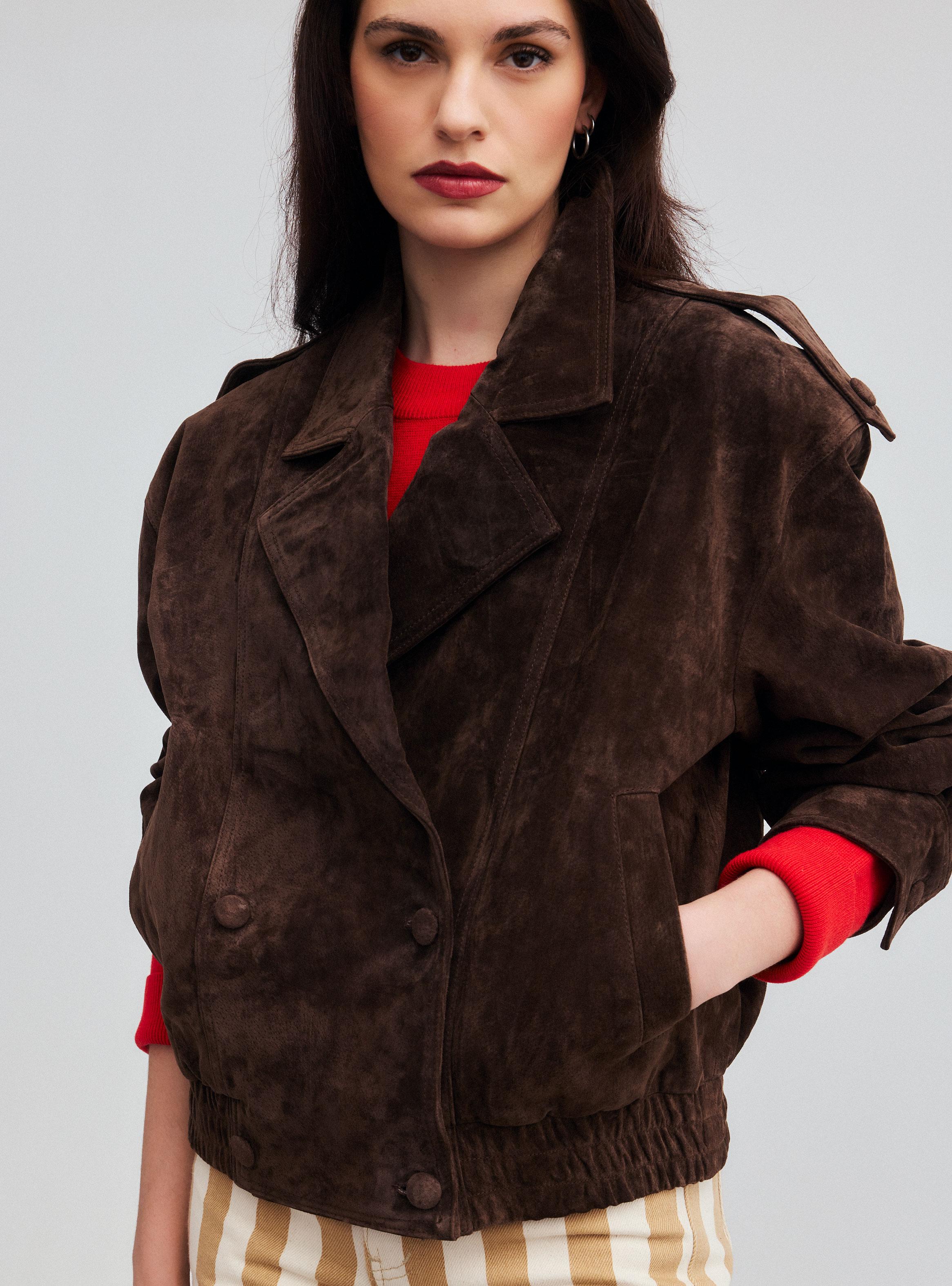 Chaqueta Tipo Bomber Cuero-2