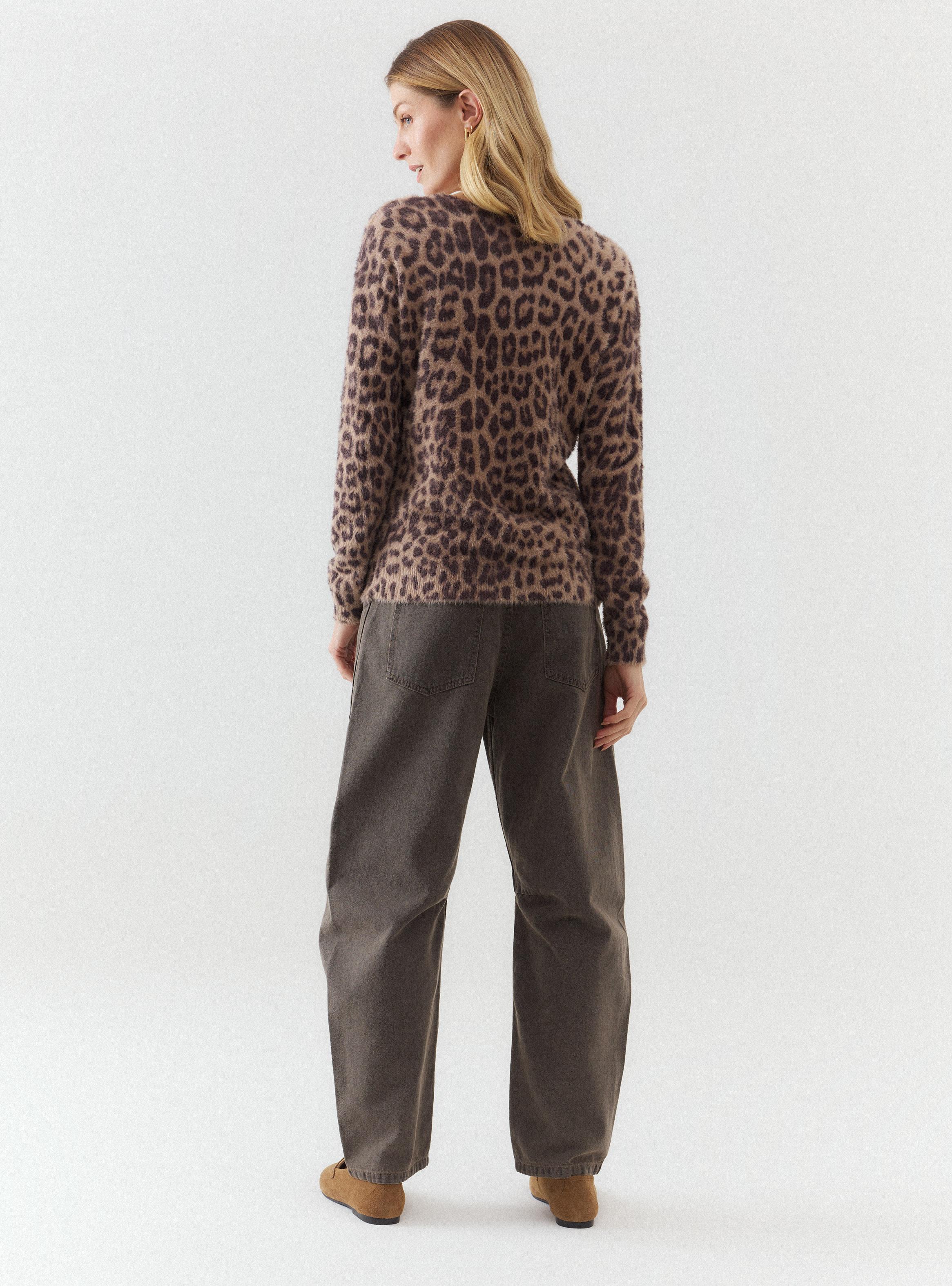 Sweater Escote V Animal Print-5