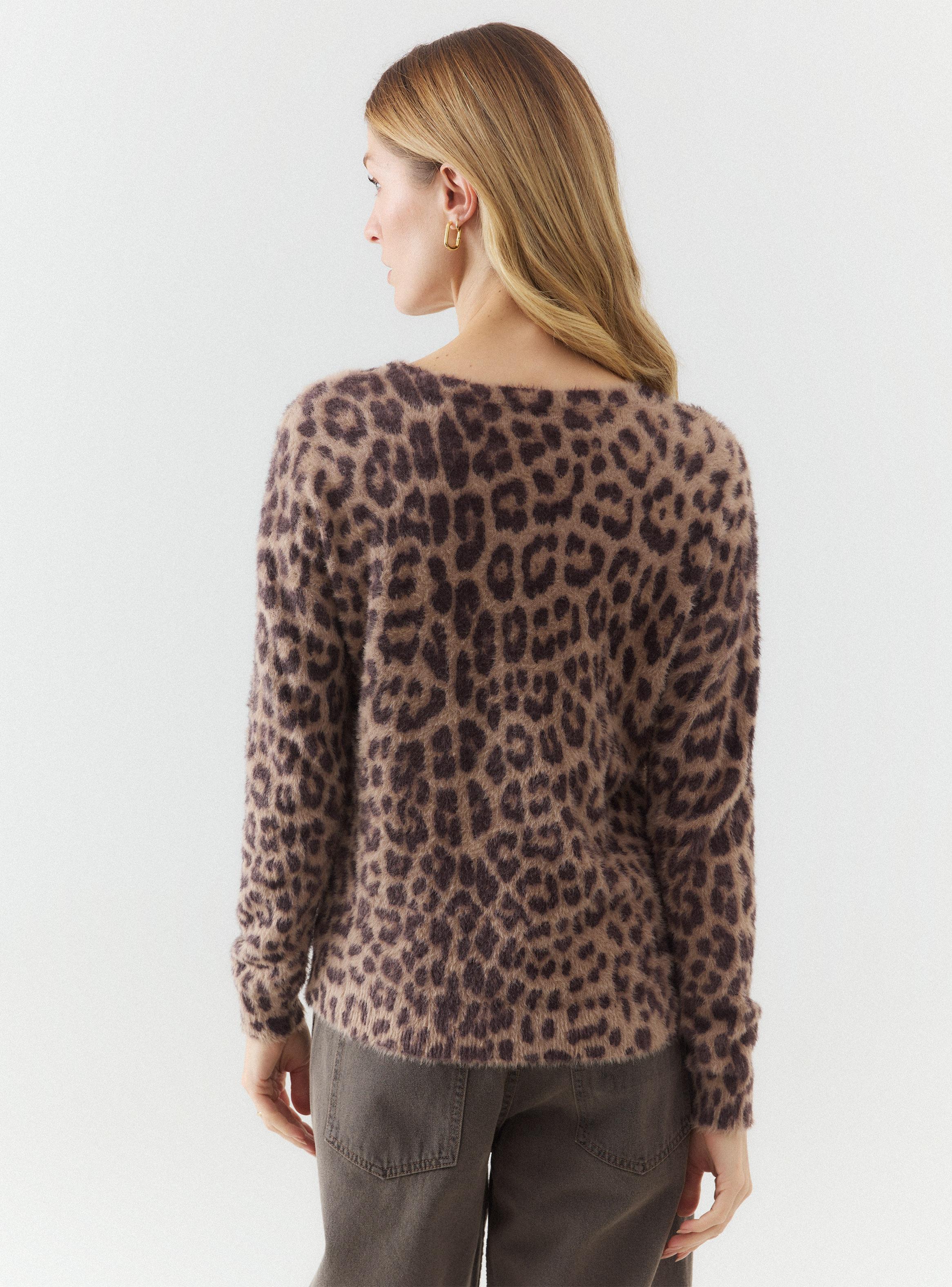Sweater Escote V Animal Print-1
