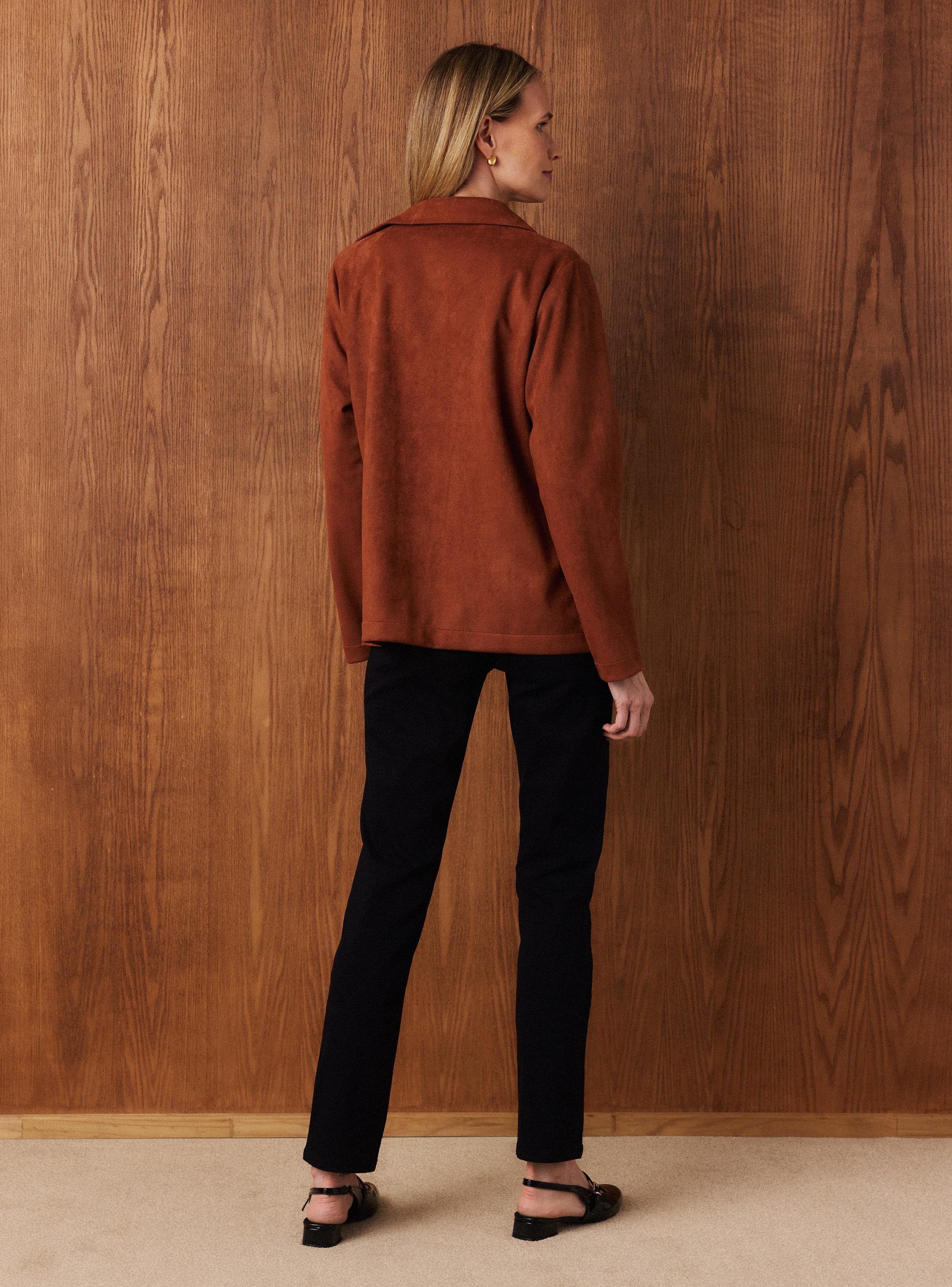 Chaqueta Efecto Piel con Botones-5