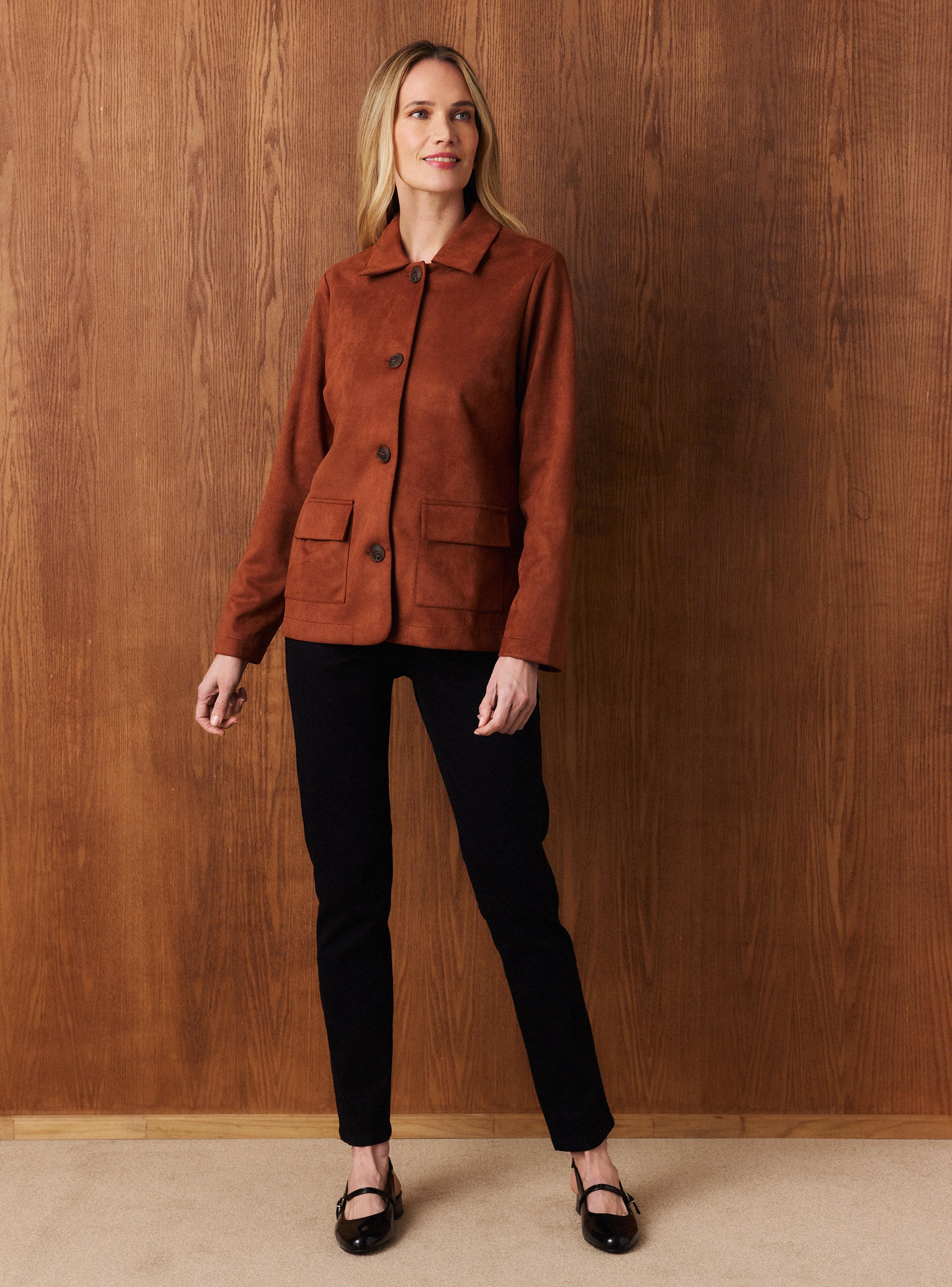 Chaqueta Efecto Piel con Botones-4