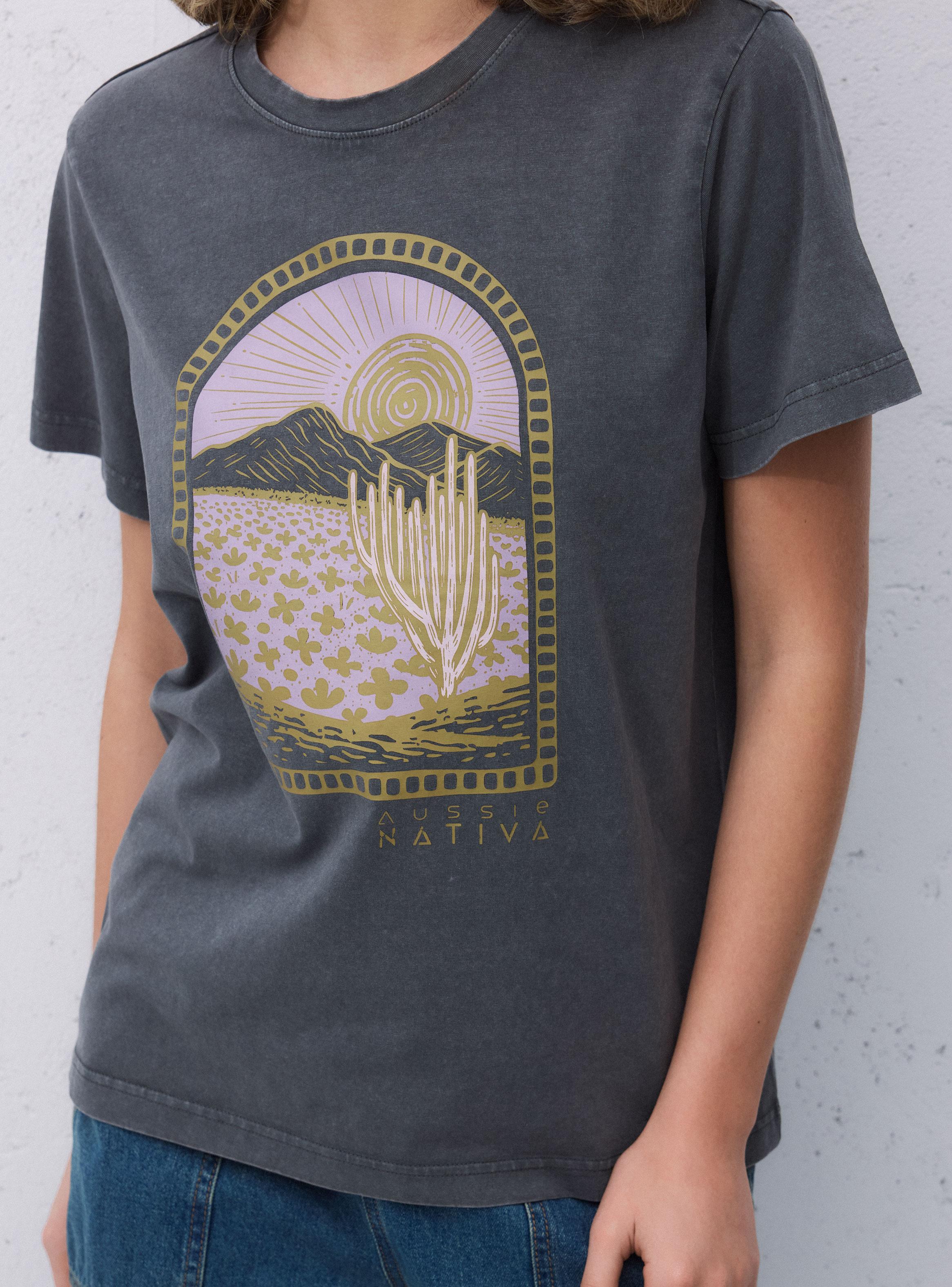 Polera Oversize con Estampado Delantero-3