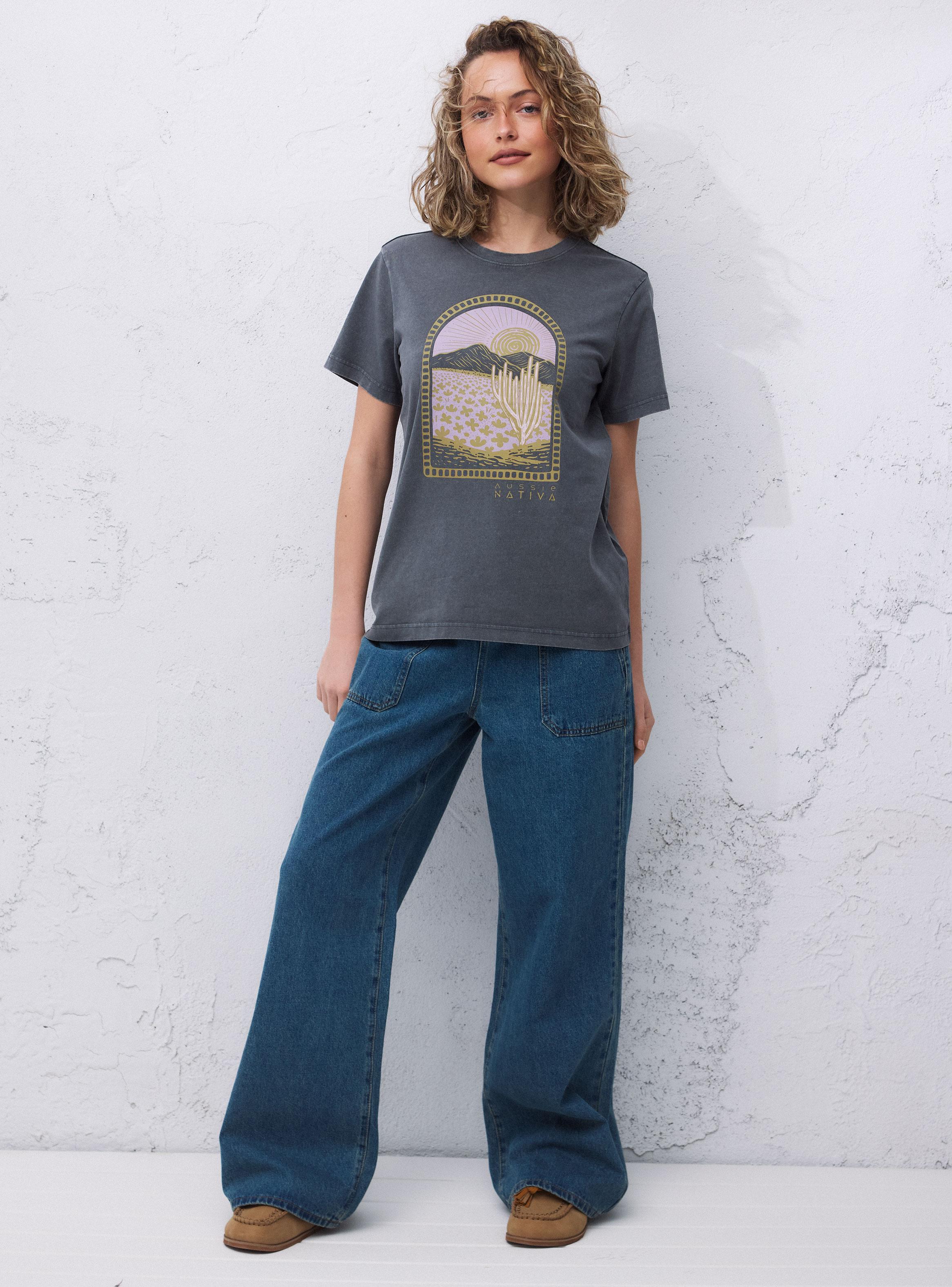 Polera Oversize con Estampado Delantero-4