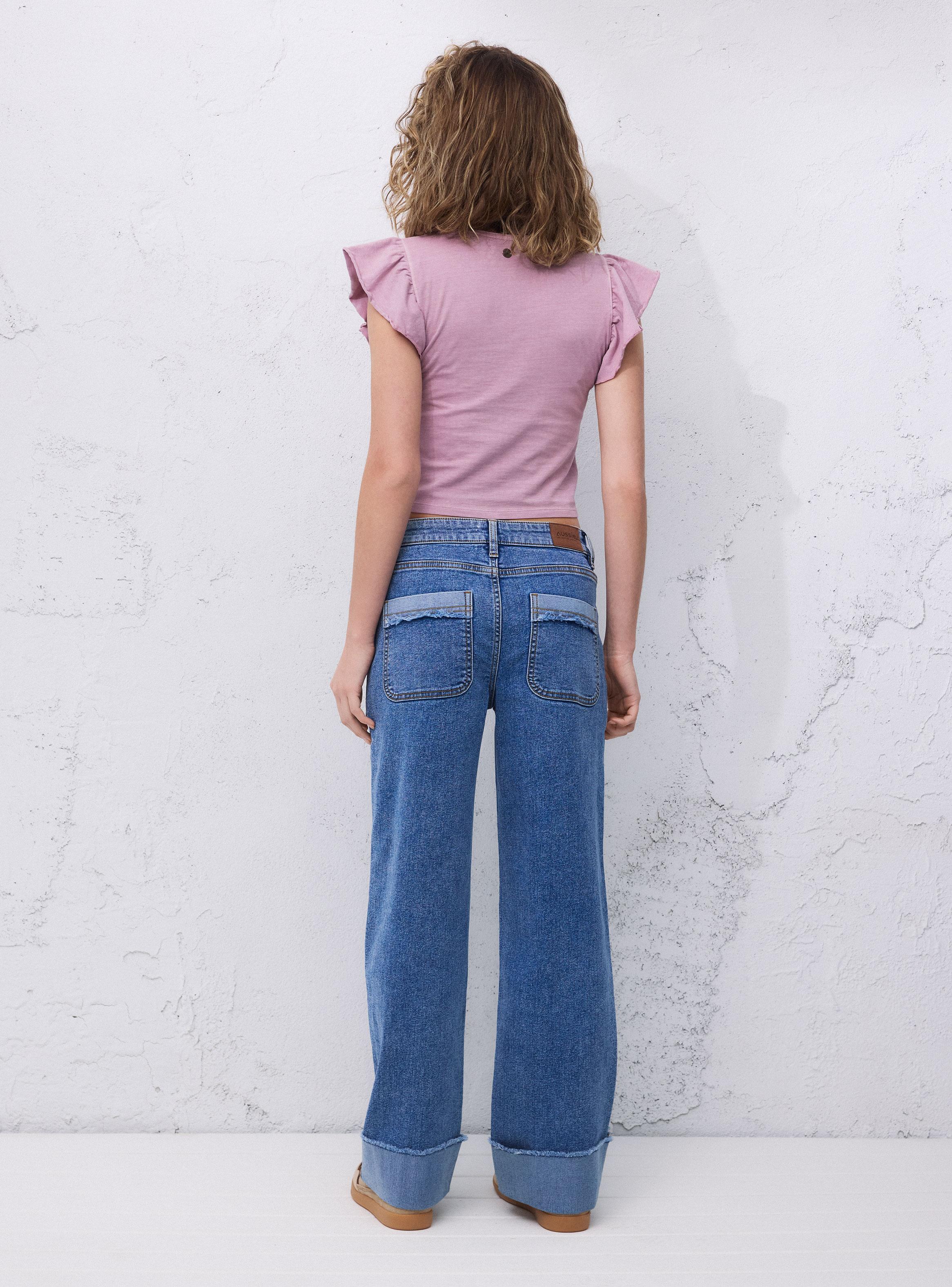 Jeans Bolsillos en Contraste-5