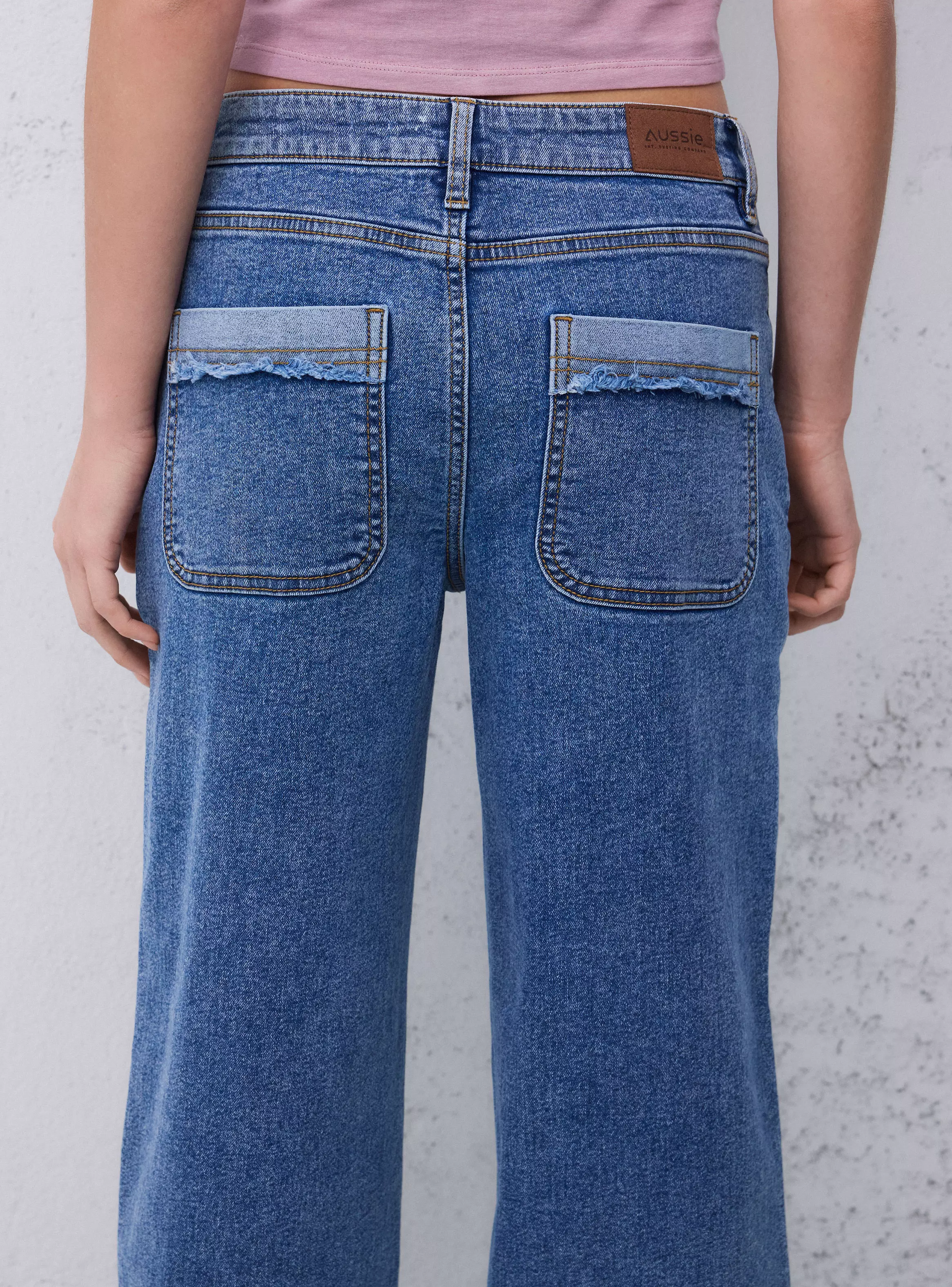 Jeans Bolsillos en Contraste-3