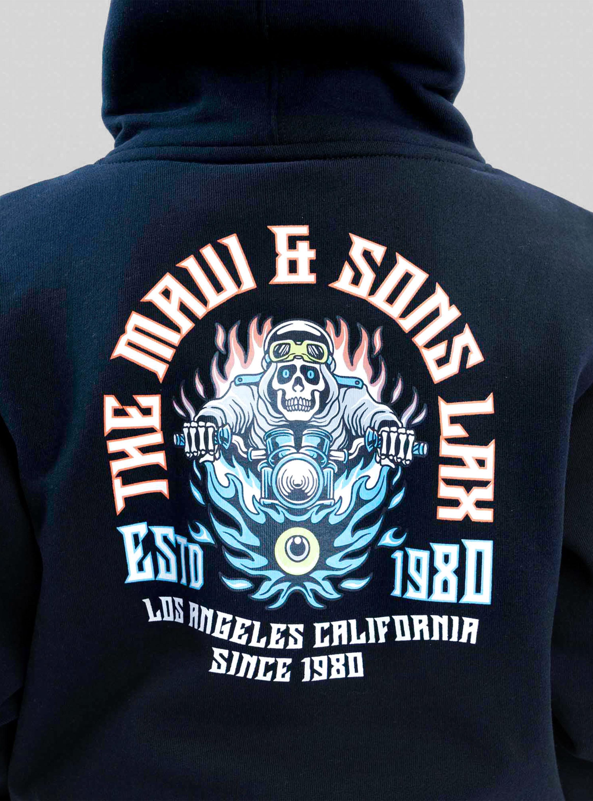 Polerón Canguro Estampado Flame Moto-4