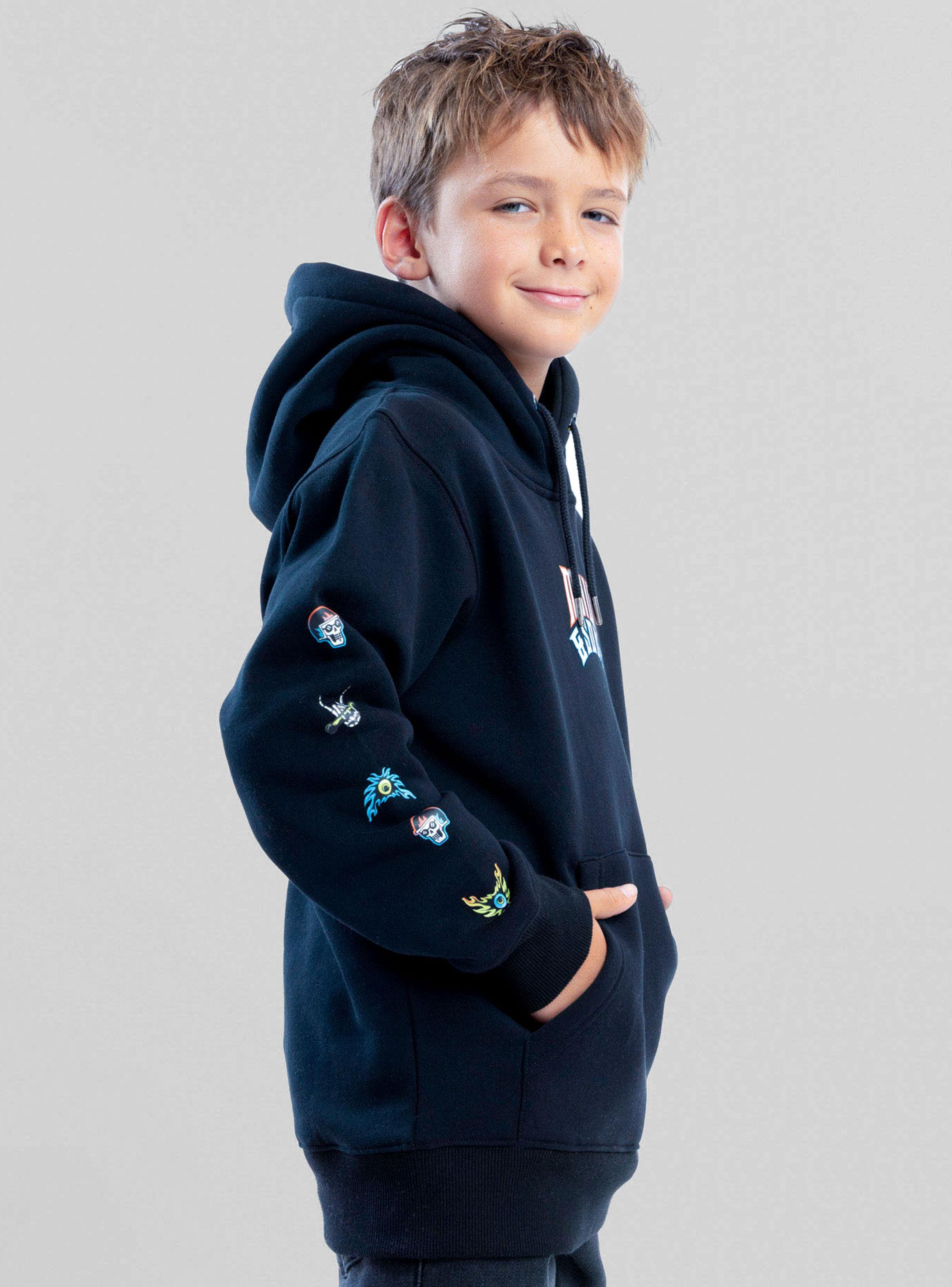 Polerón Canguro Estampado Flame Moto-2