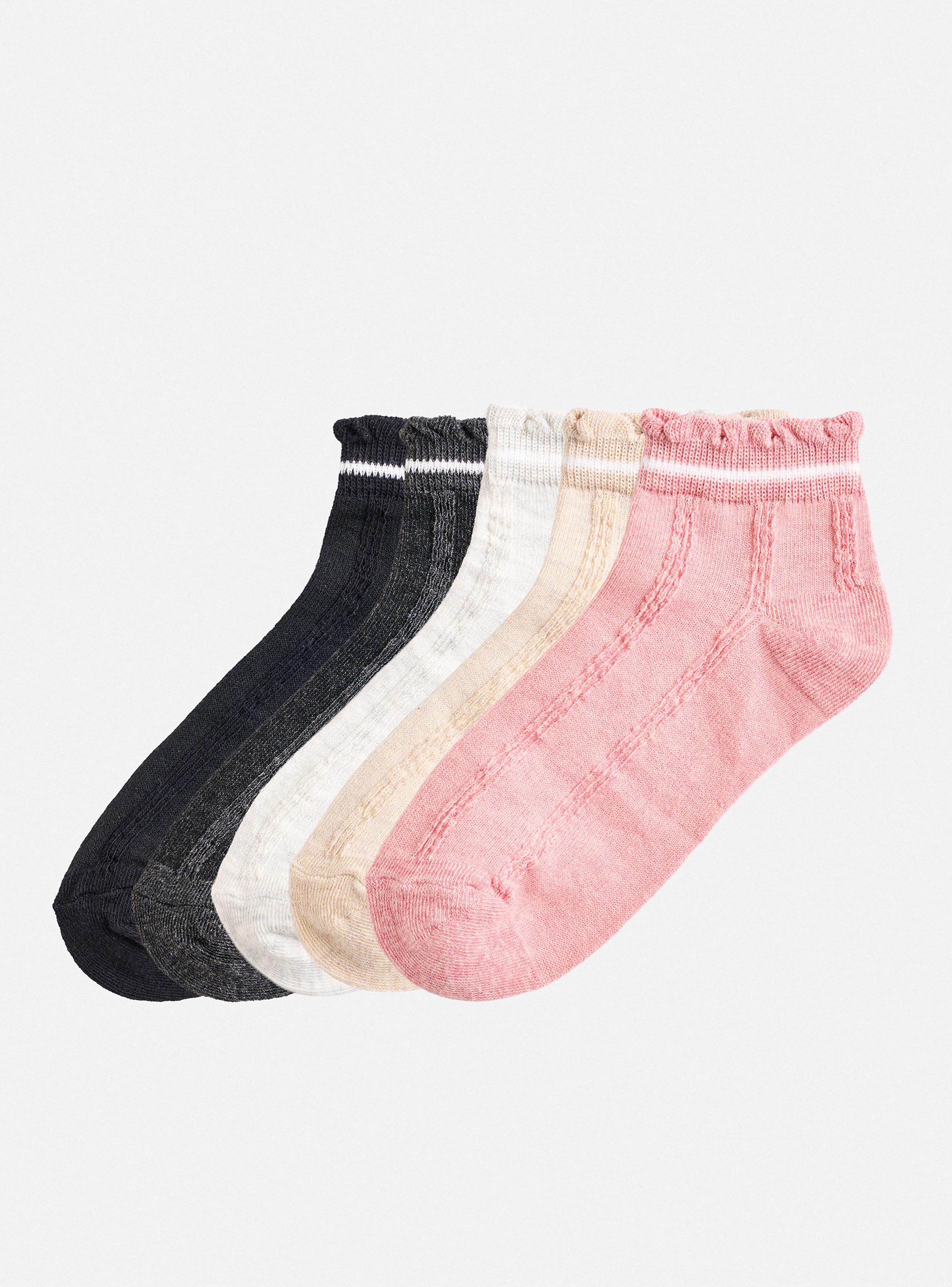 Pack 5 Calcetín Corto Franja Color Algodón-0