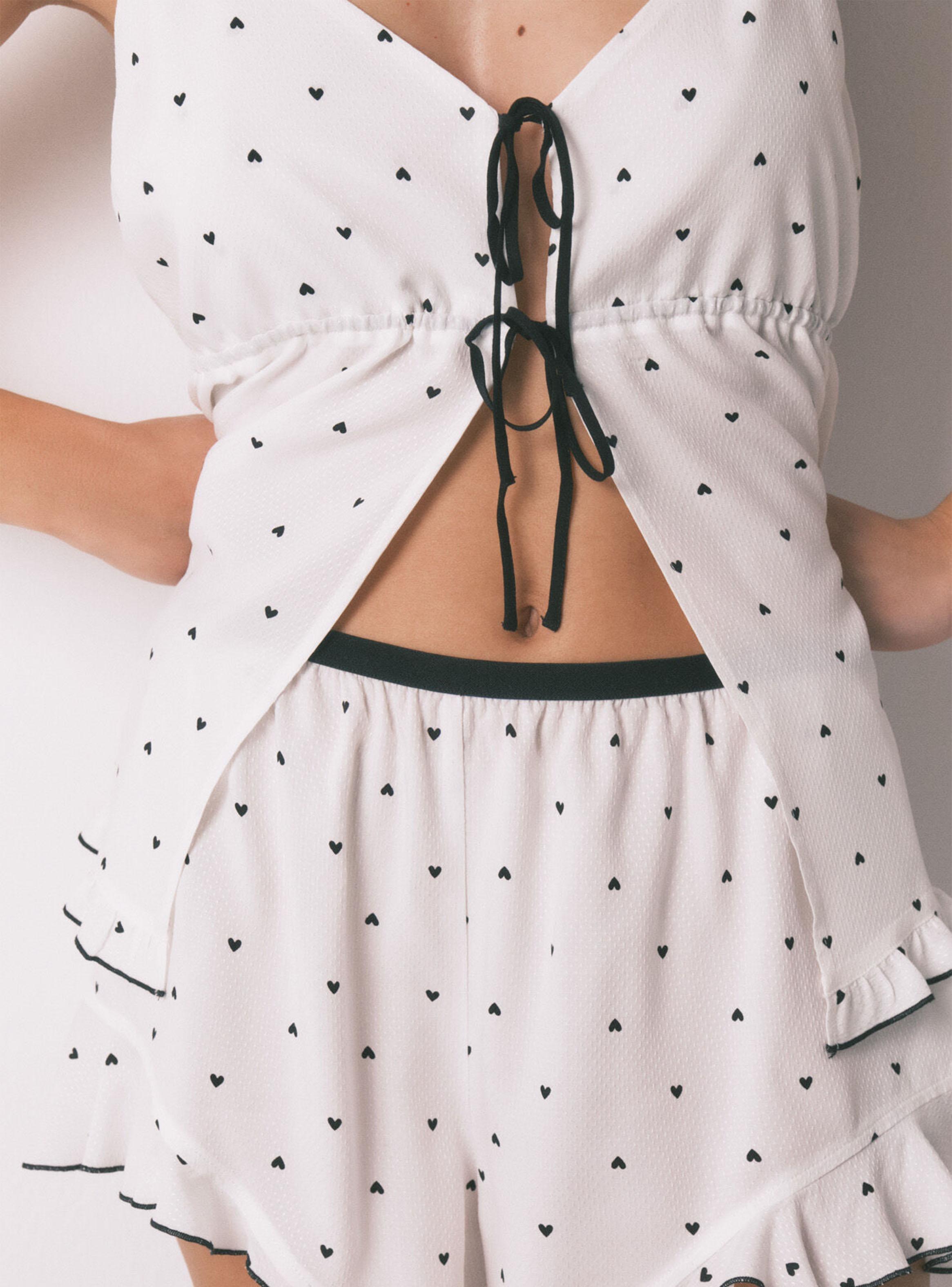 Pijama Corto Tirantes Estampado Corazones-3