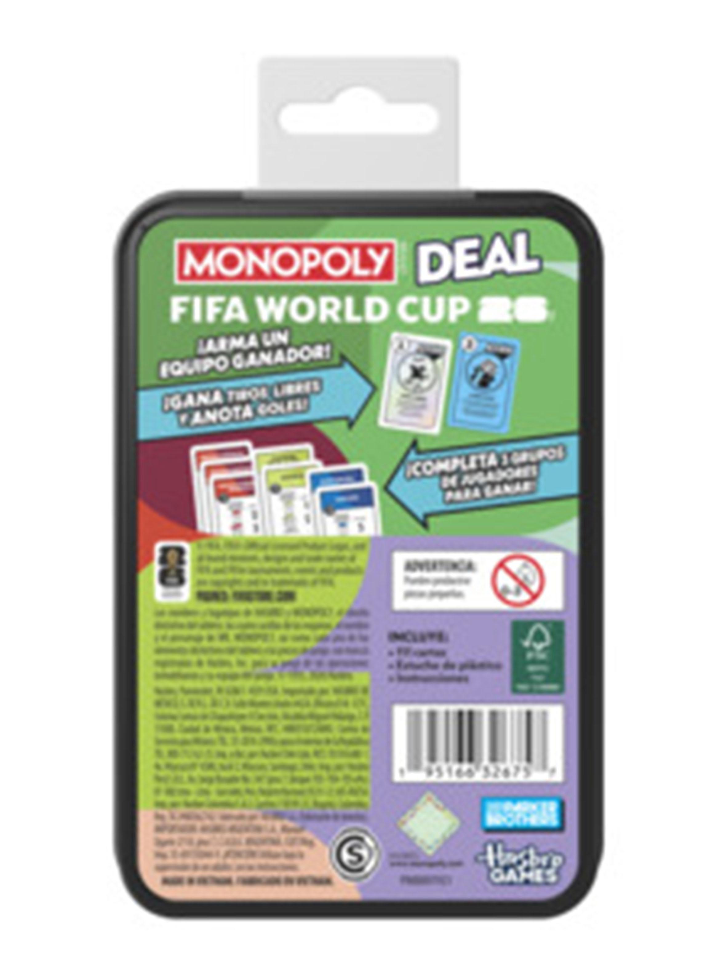 Juego de Cartas Monopoly Deal Edición Copa Mundial FIFA 2026-3