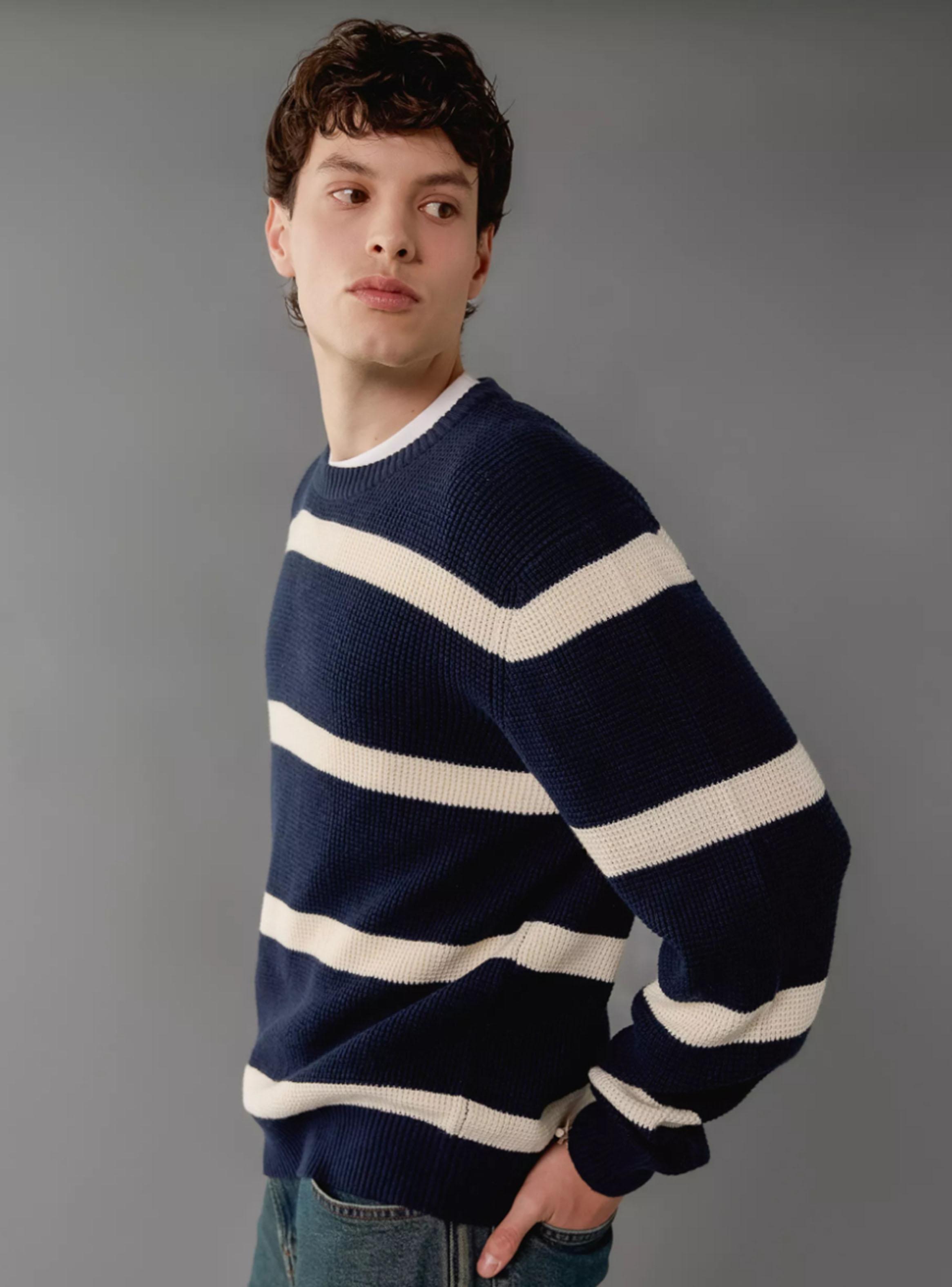 Sweater AE Cuello Redondo Textura Waffle-0