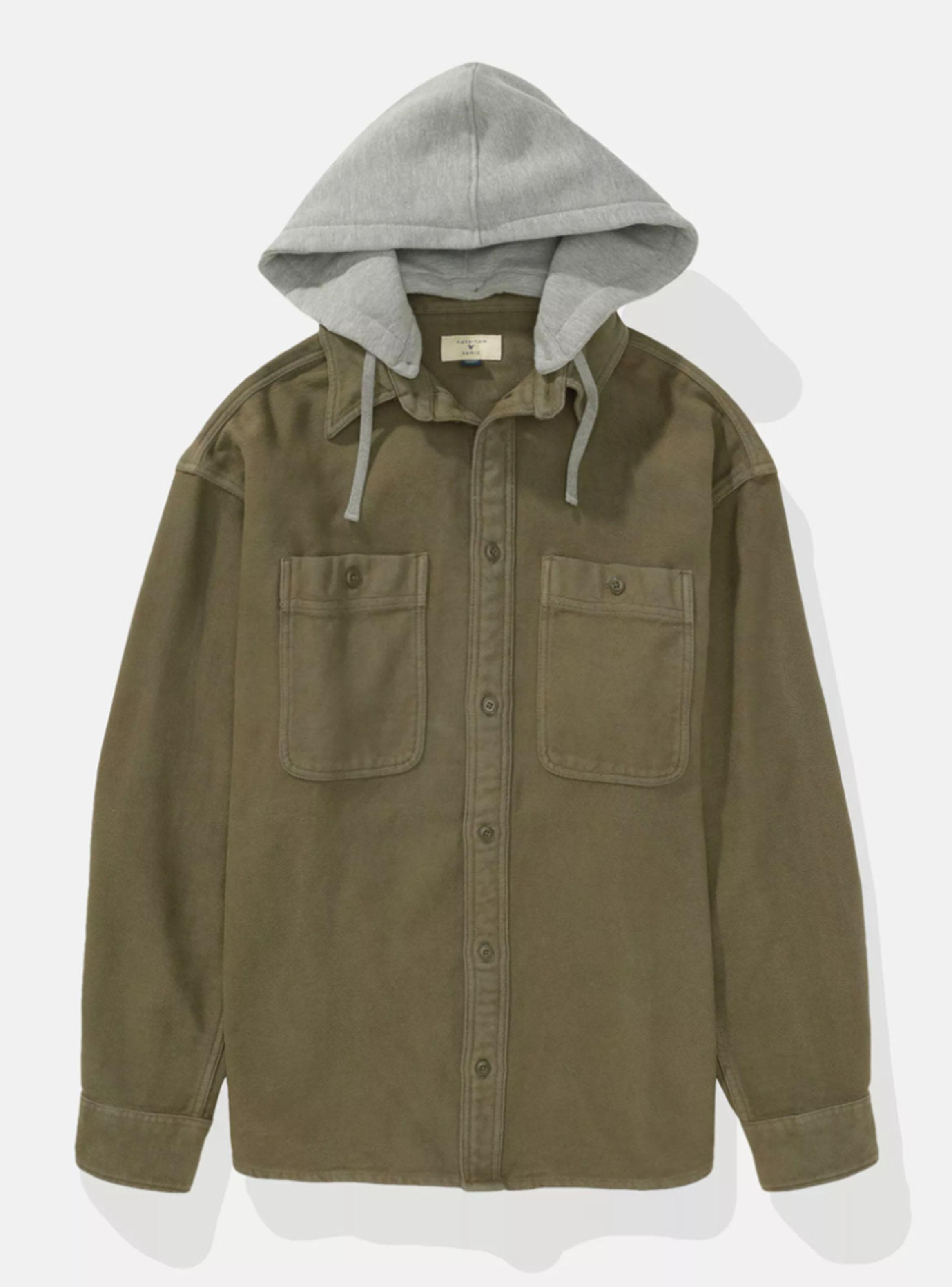 Camisa AE Casual de Franela Capucha-3