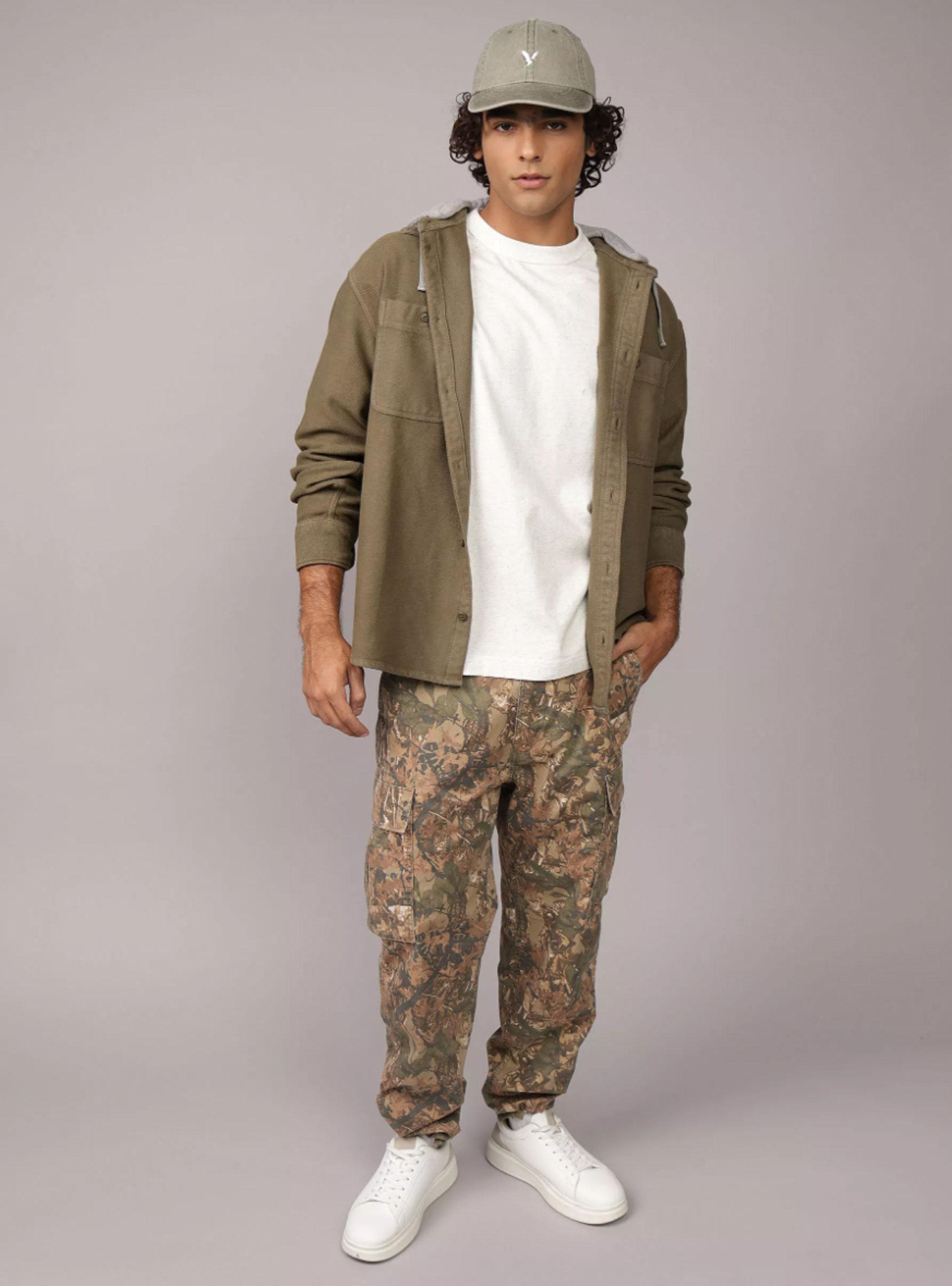 Camisa AE Casual de Franela Capucha-2
