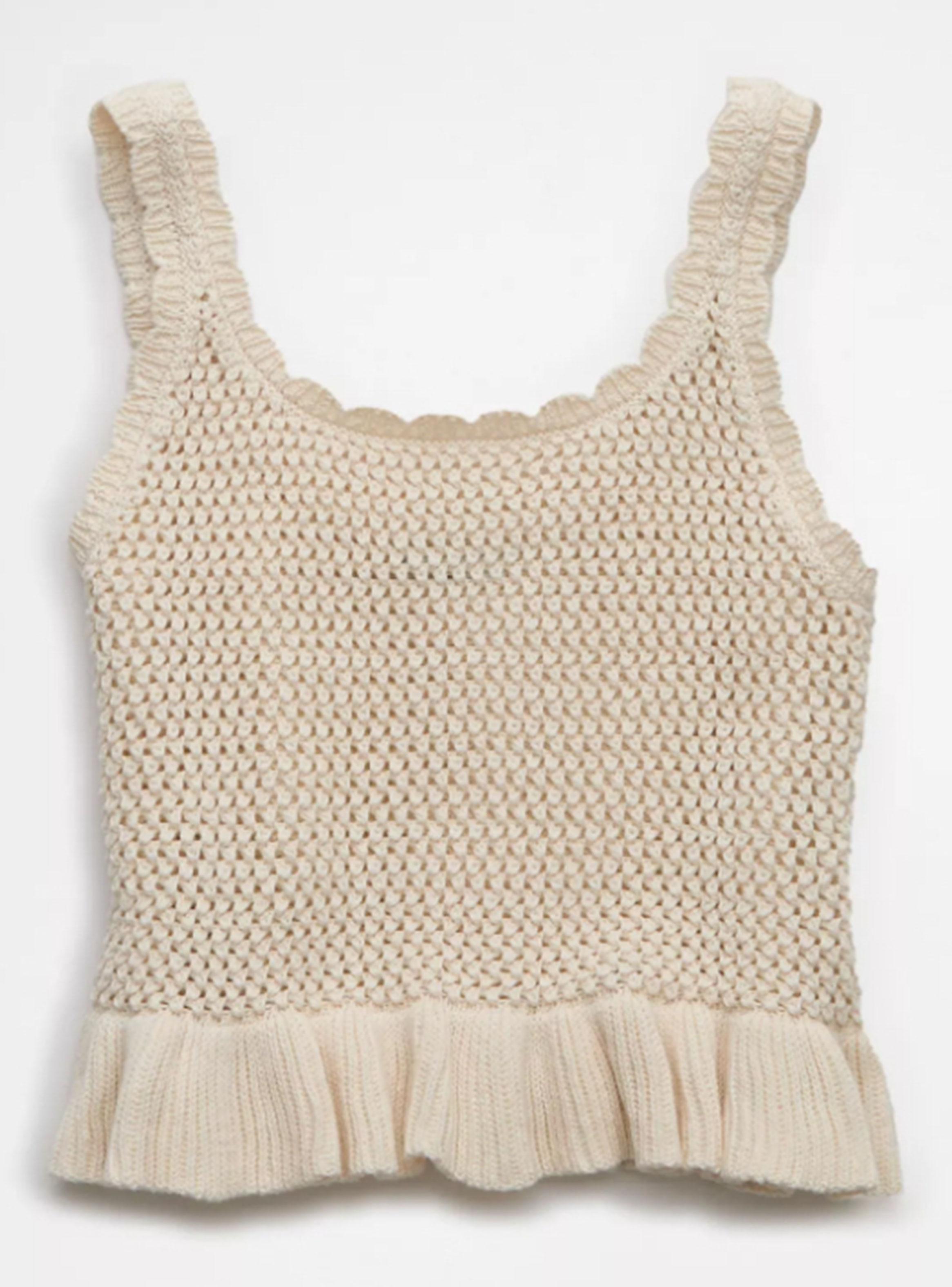 Polera Ae Parte de Arriba sin Mangas al Crochet con Peplo-4