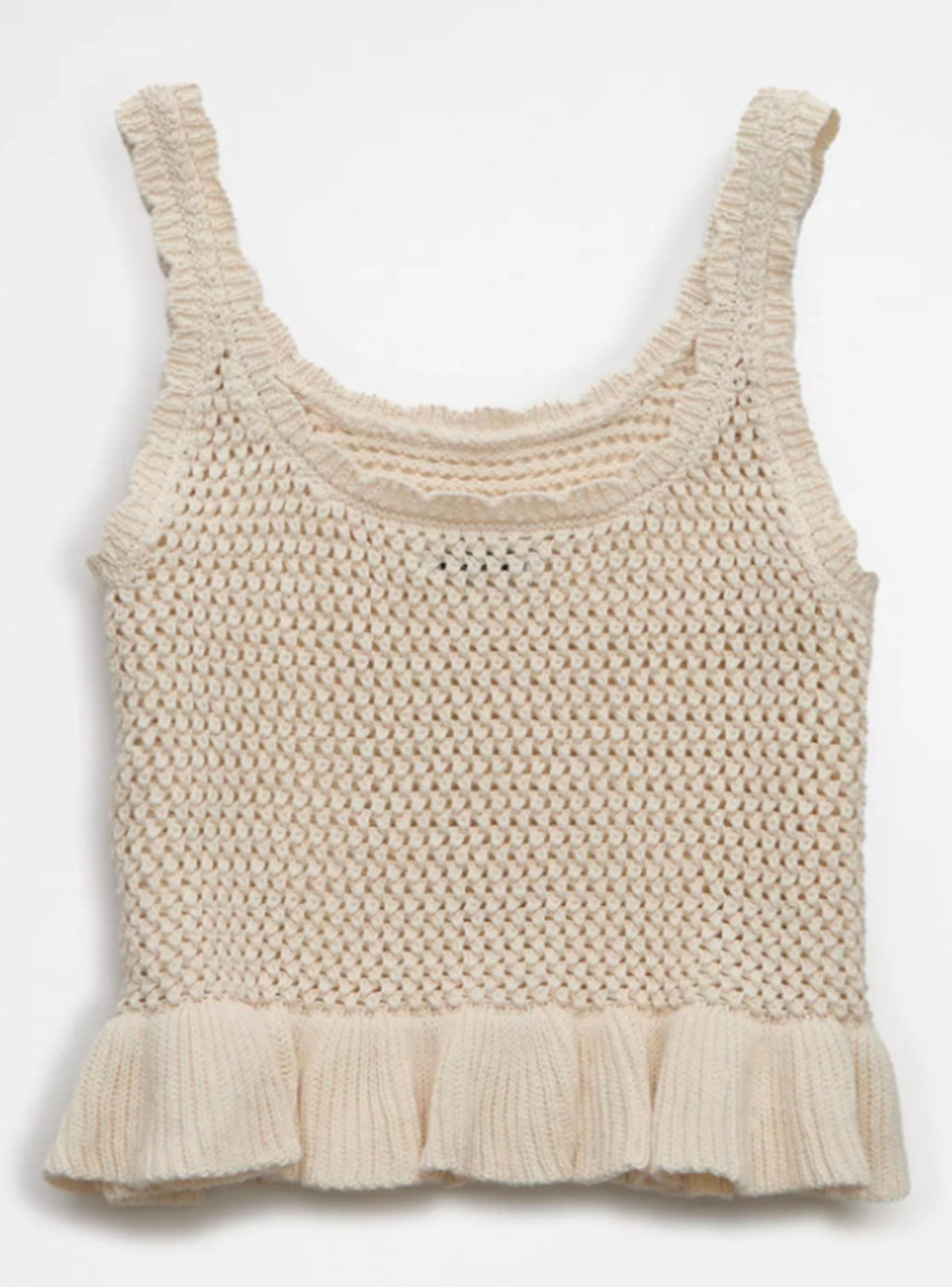 Polera Ae Parte de Arriba sin Mangas al Crochet con Peplo-3