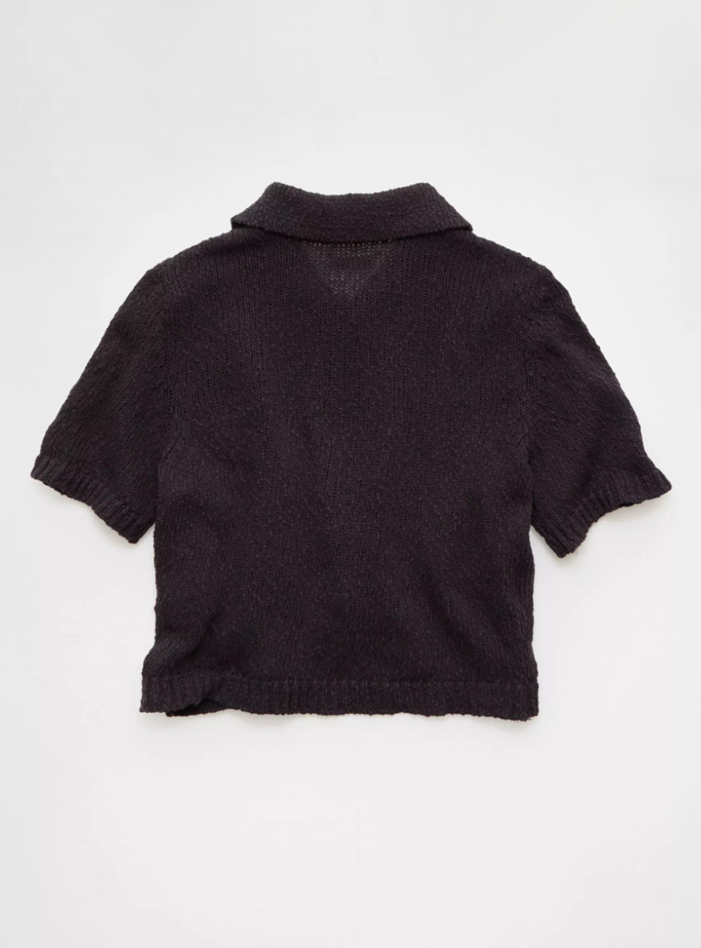 Sweater Tejido Ae Manga Corta con Botones-4