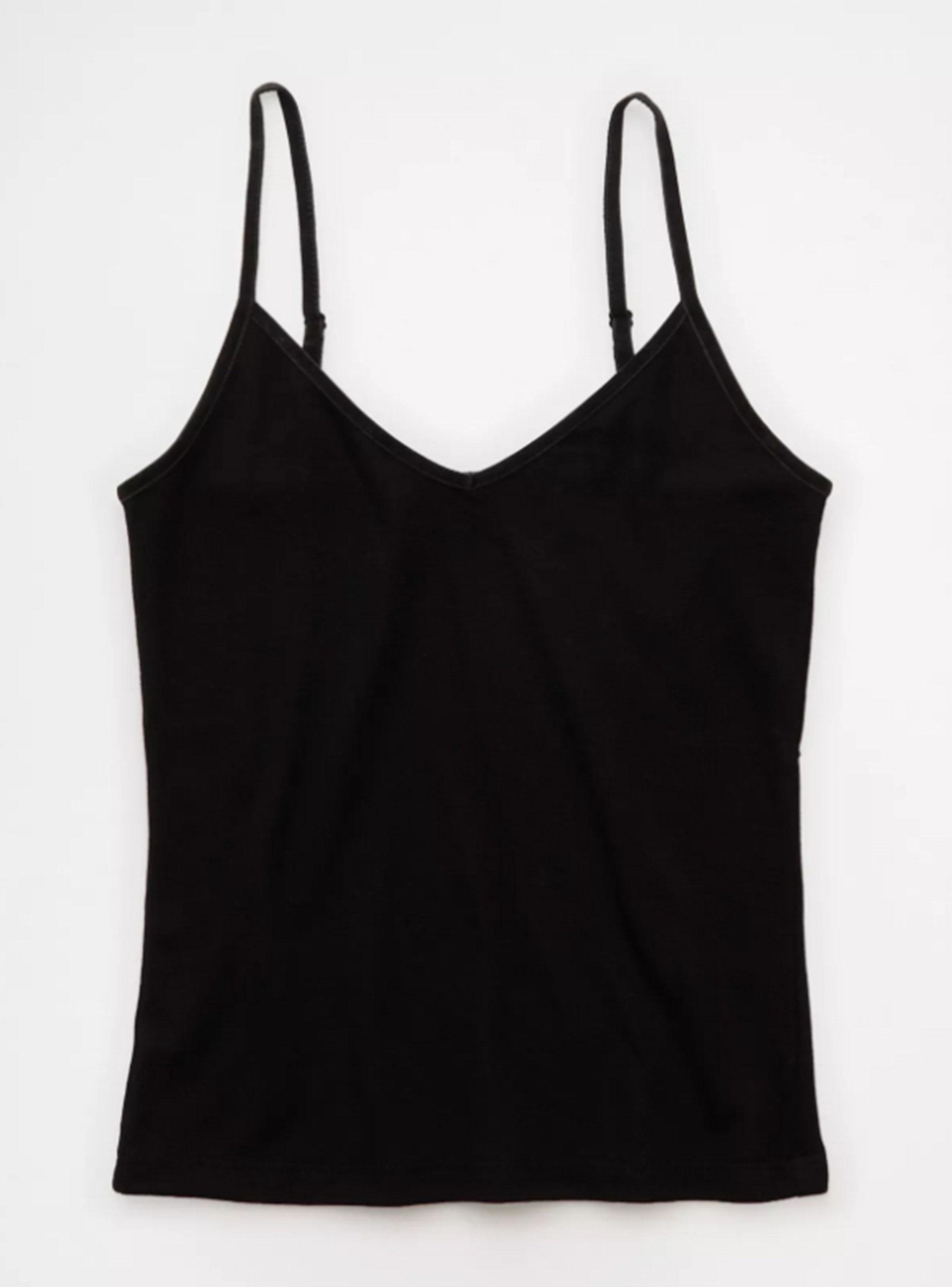 Polera Ae Rib Escote en V con Tirantes Ajustado-3