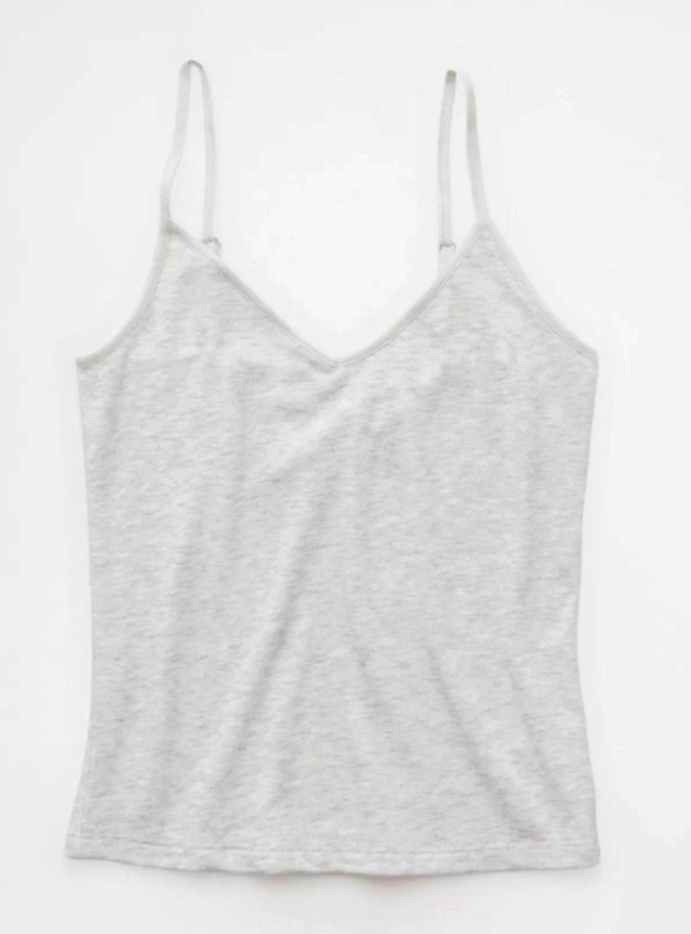 Polera Ae Rib Escote en V con Tirantes Tank Top-3