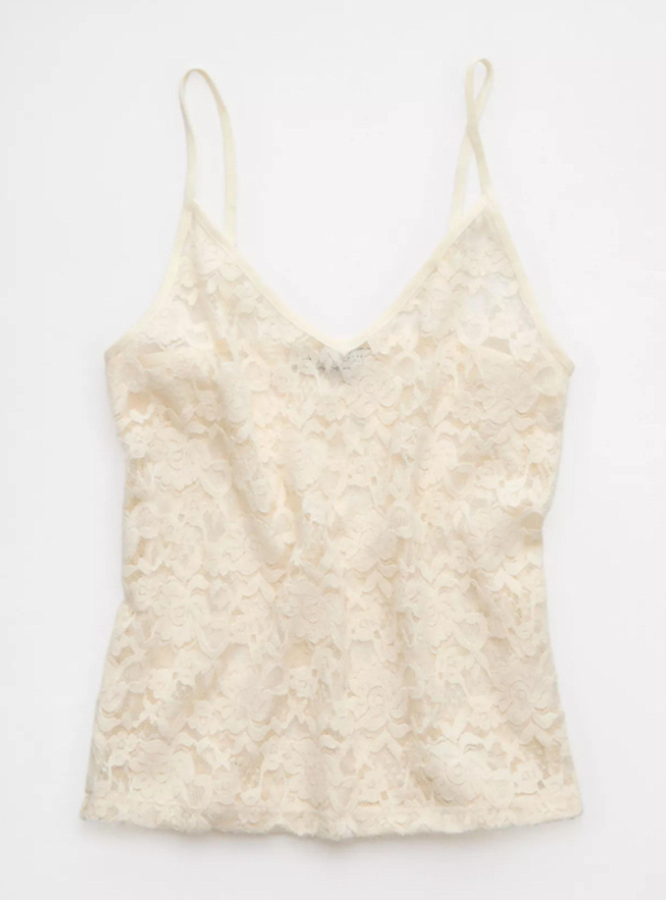 Polera Ae Rib Escote en V con Tirantes Finos-3