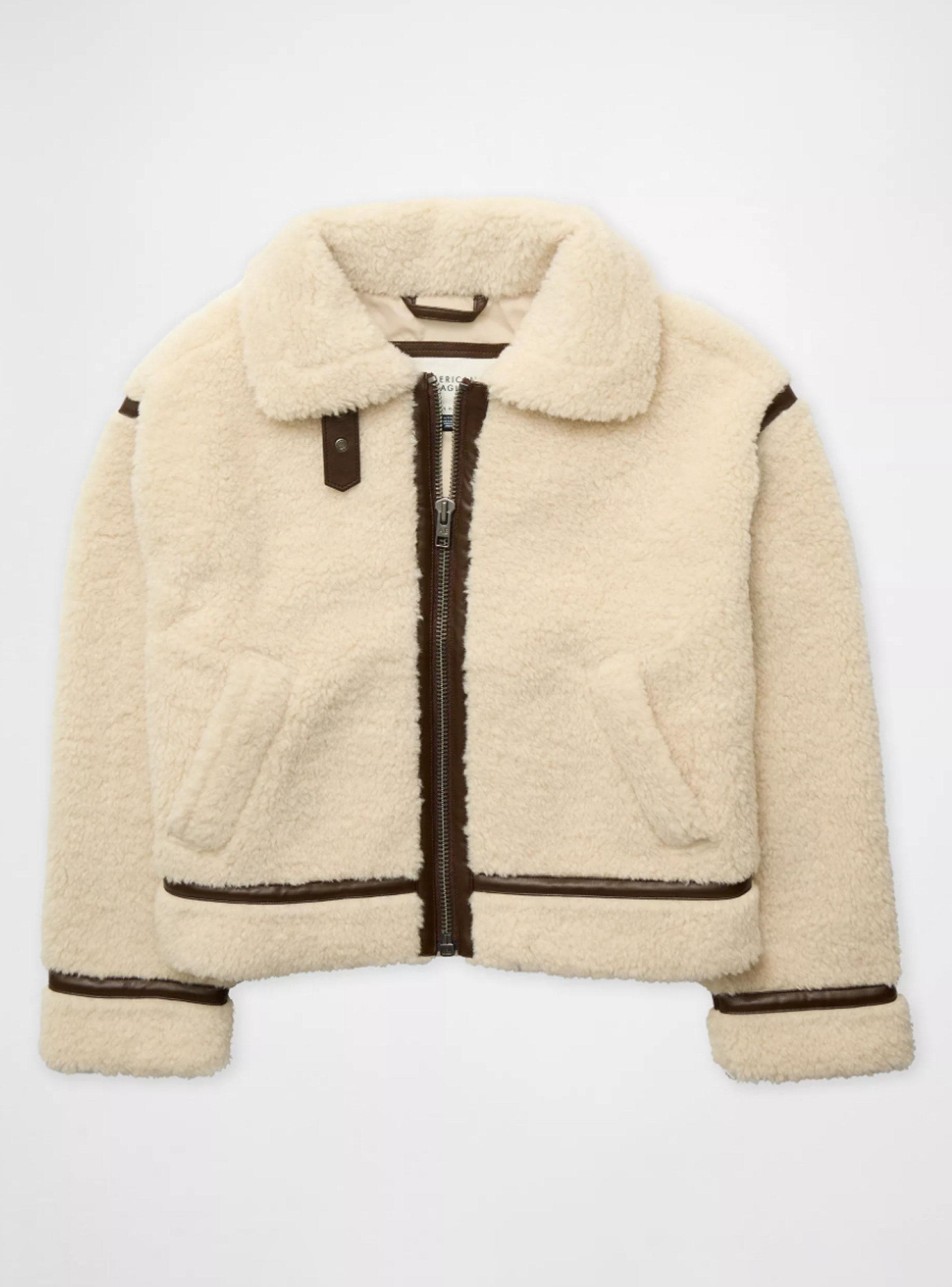 Chaqueta Ae Cropped de Aviador de Cordero-2