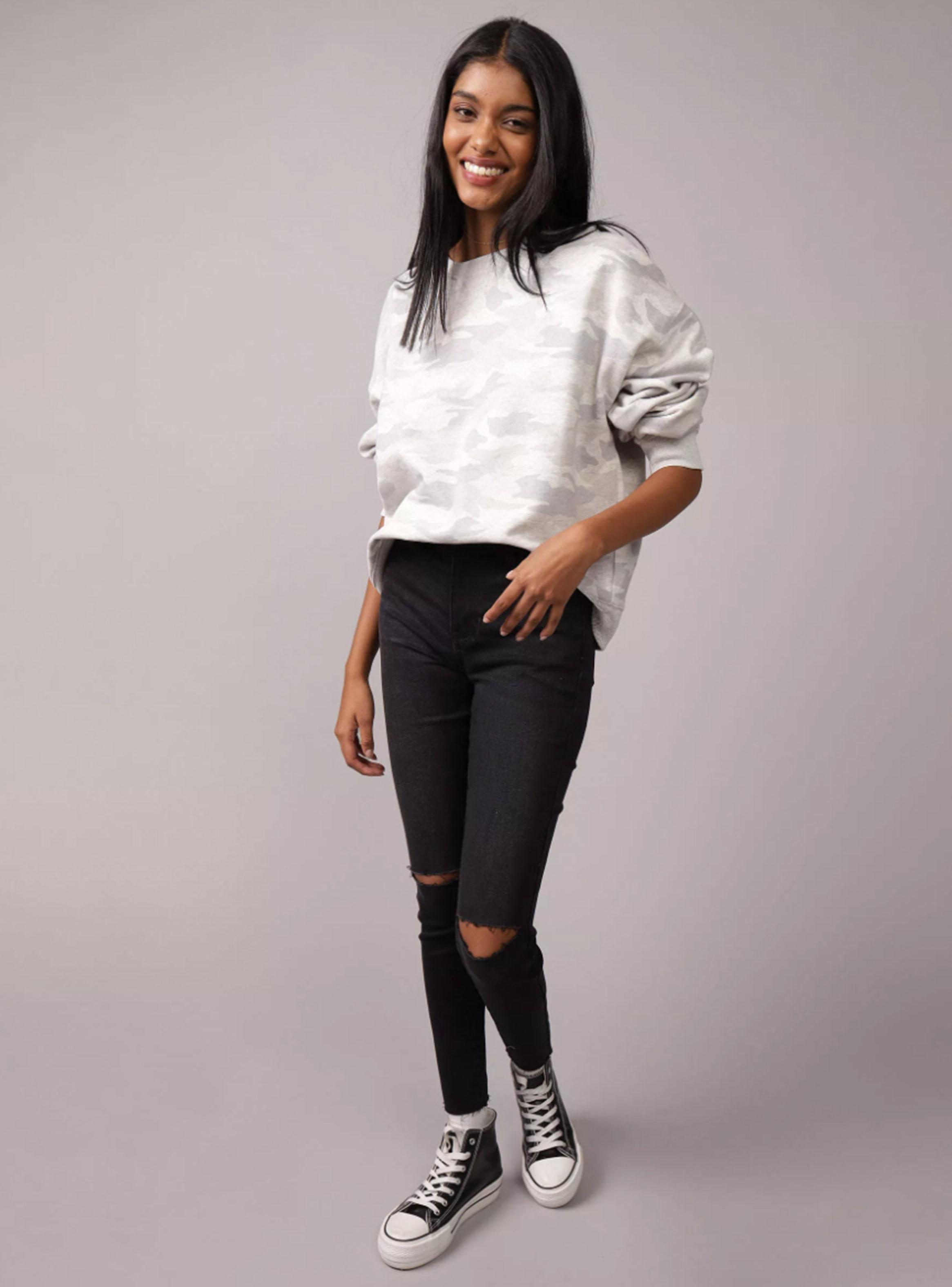 Polerón Ae Crew Neck Camuflado Gris-2