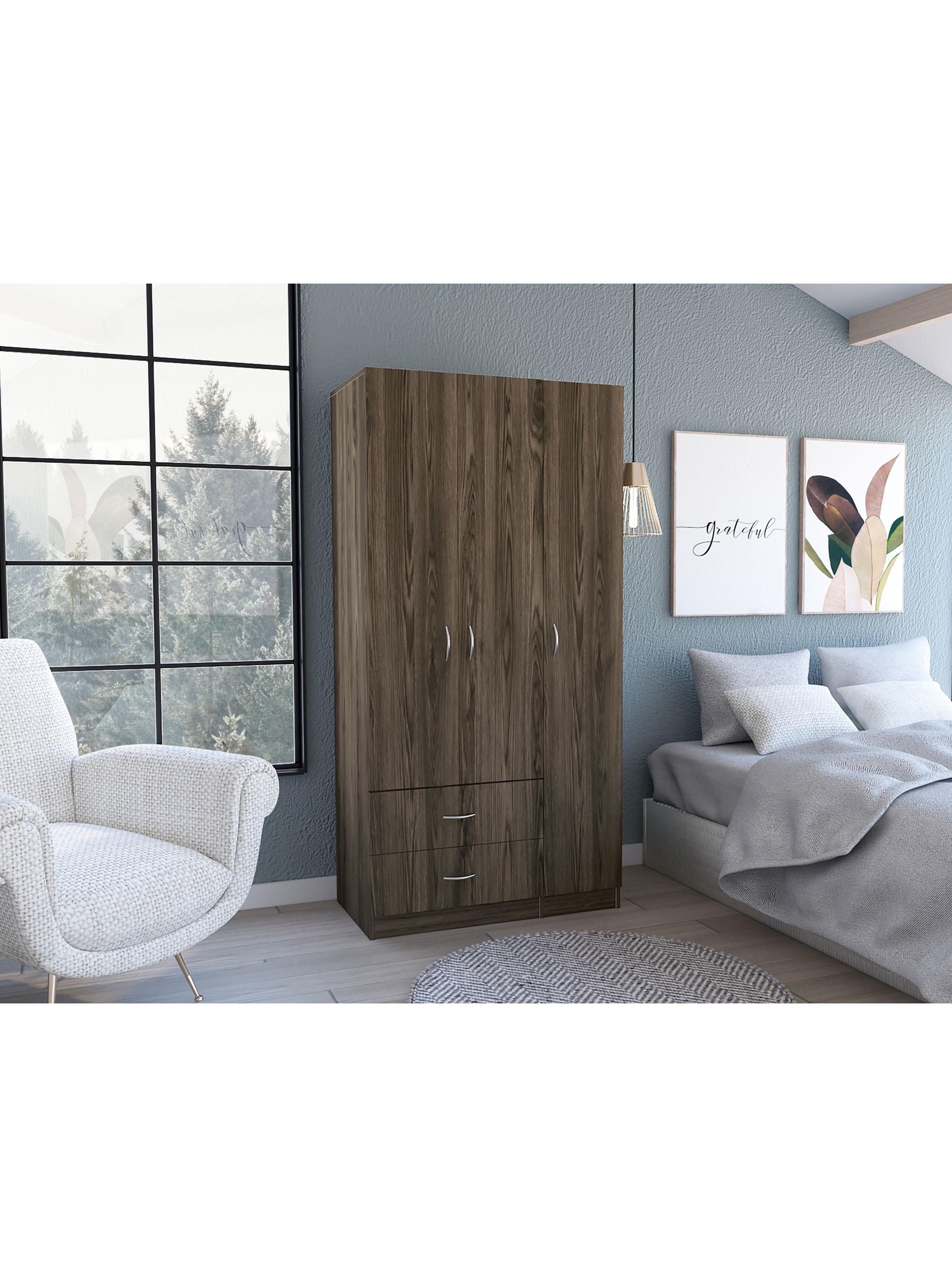 Clóset 3 Puertas con 2 Cajones Austral Milan y Blanco-4