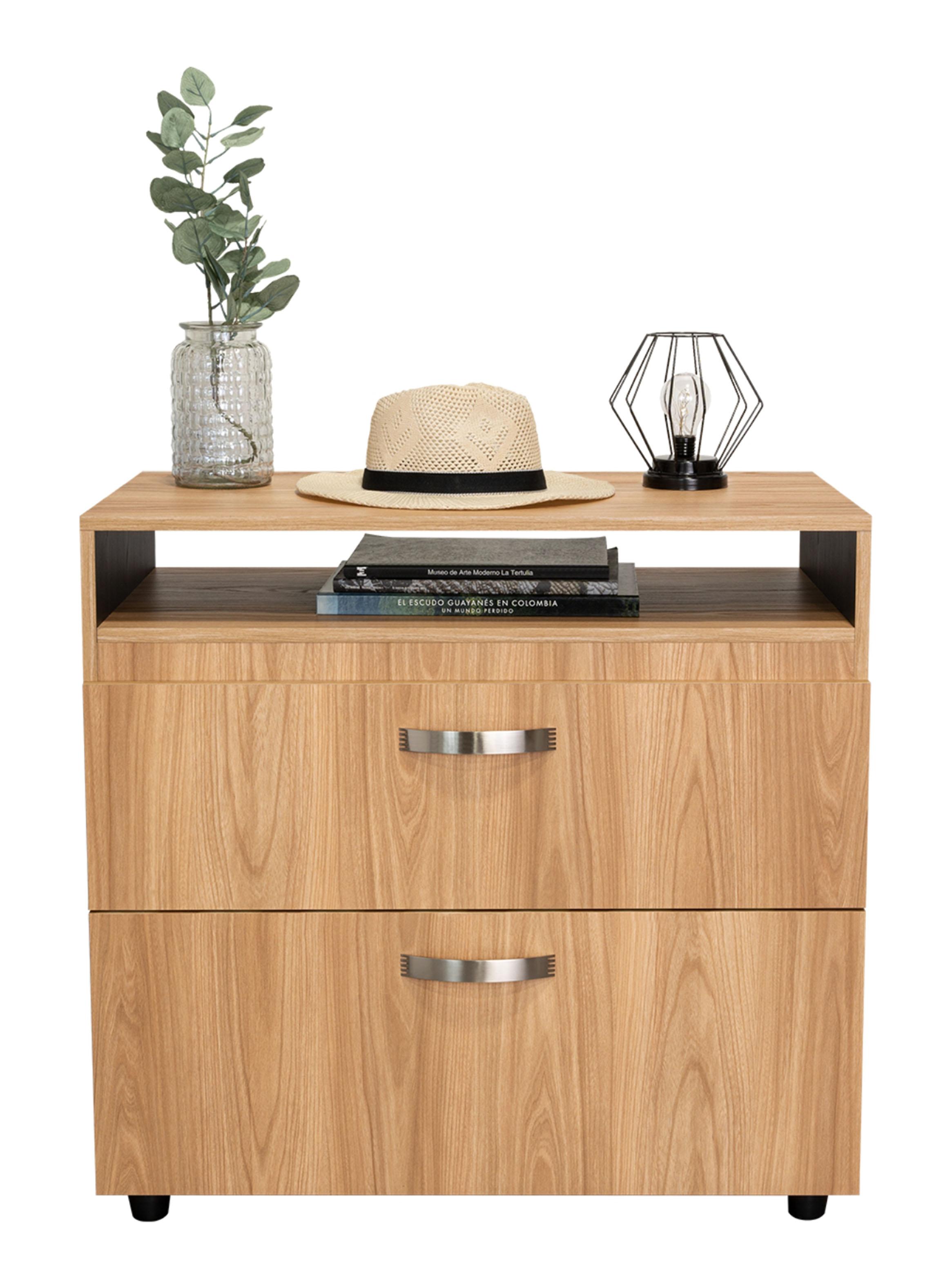 Cómoda 2 Cajones Barilo Fresno y Wengue-3