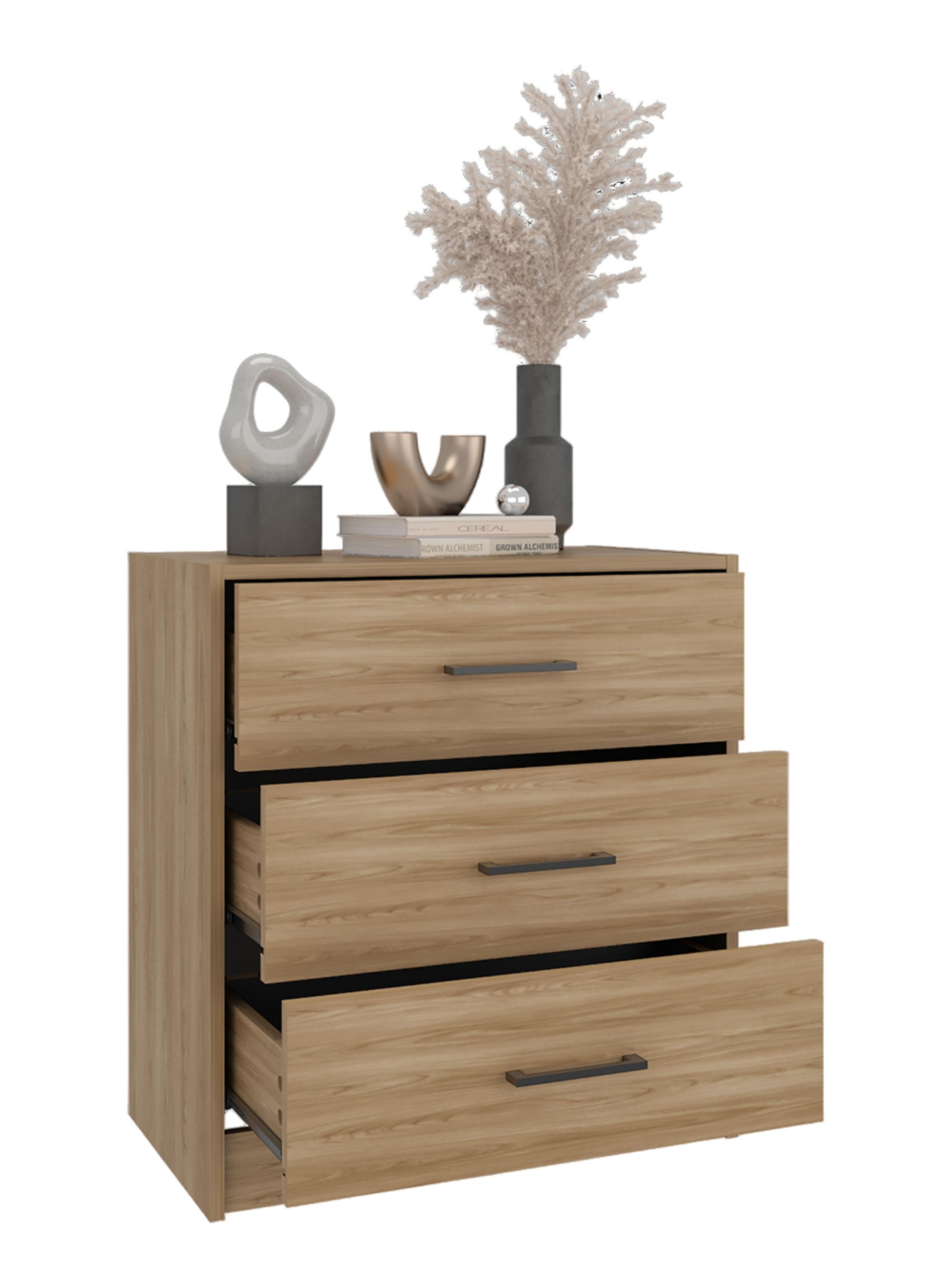 Cómoda 3 Cajones Clay Fresno y Wengue-2