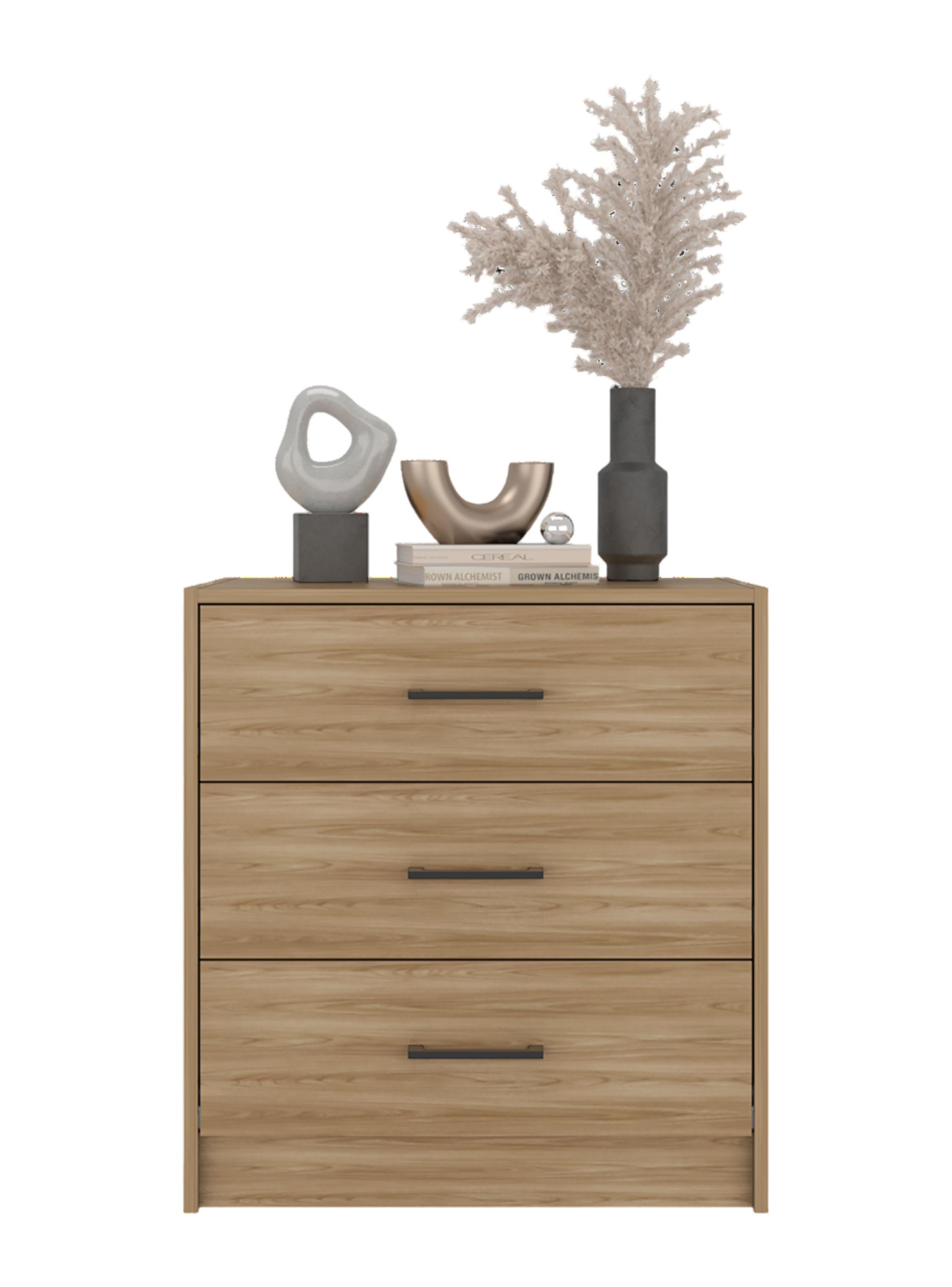 Cómoda 3 Cajones Clay Fresno y Wengue-3