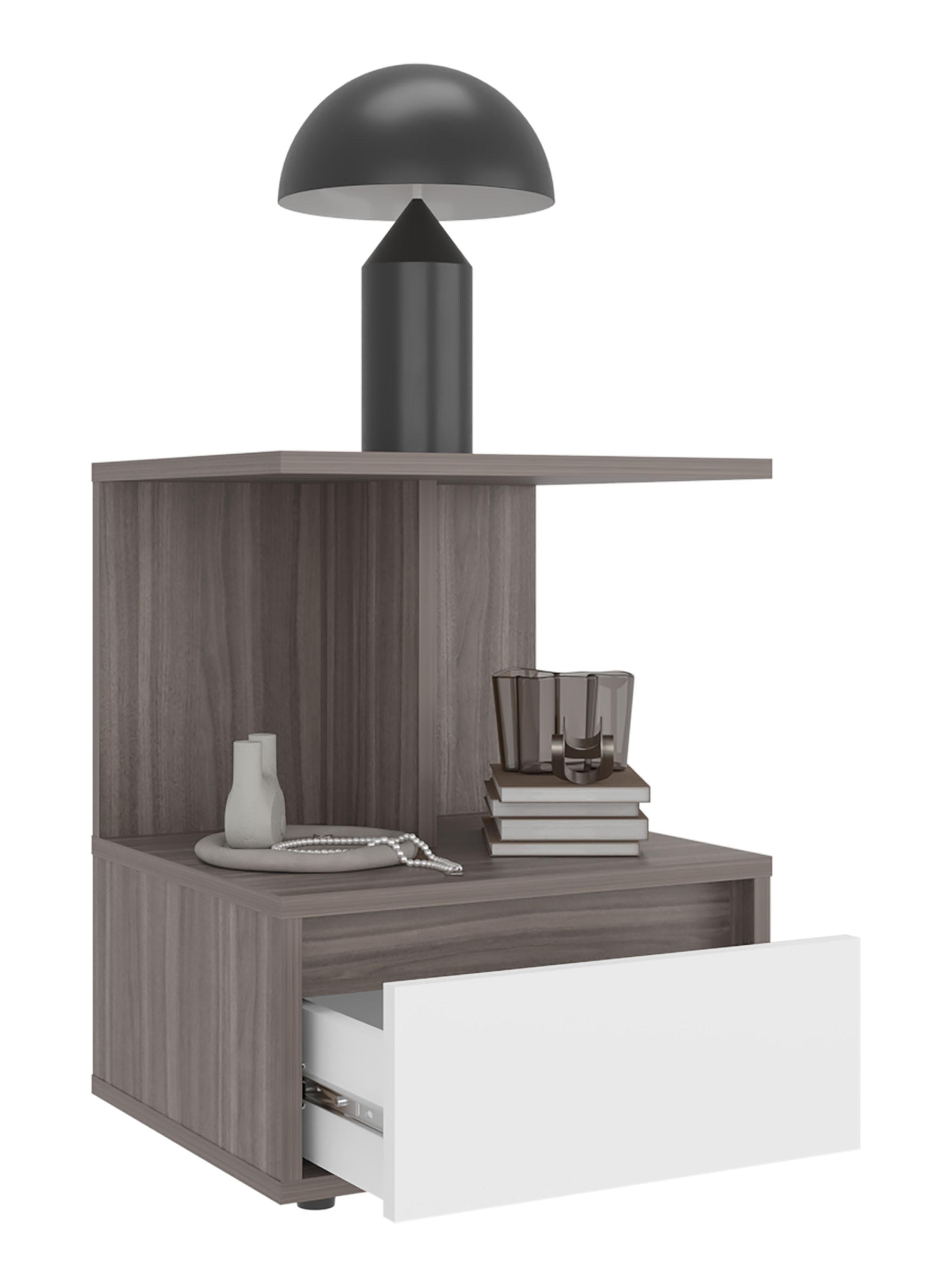 Velador 1 Cajón Miki Avellana y Blanco-2