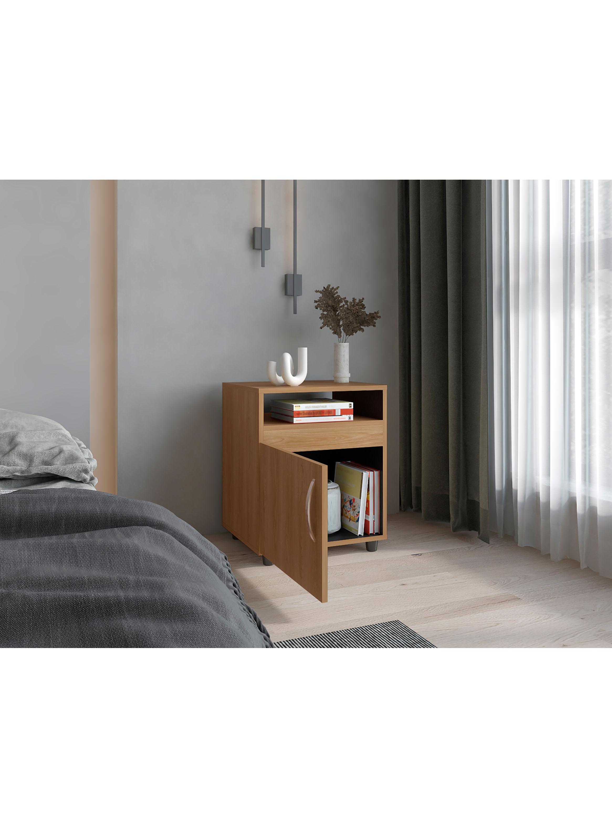 Velador 1 Puerta Barilo Fresno y Wengue-4