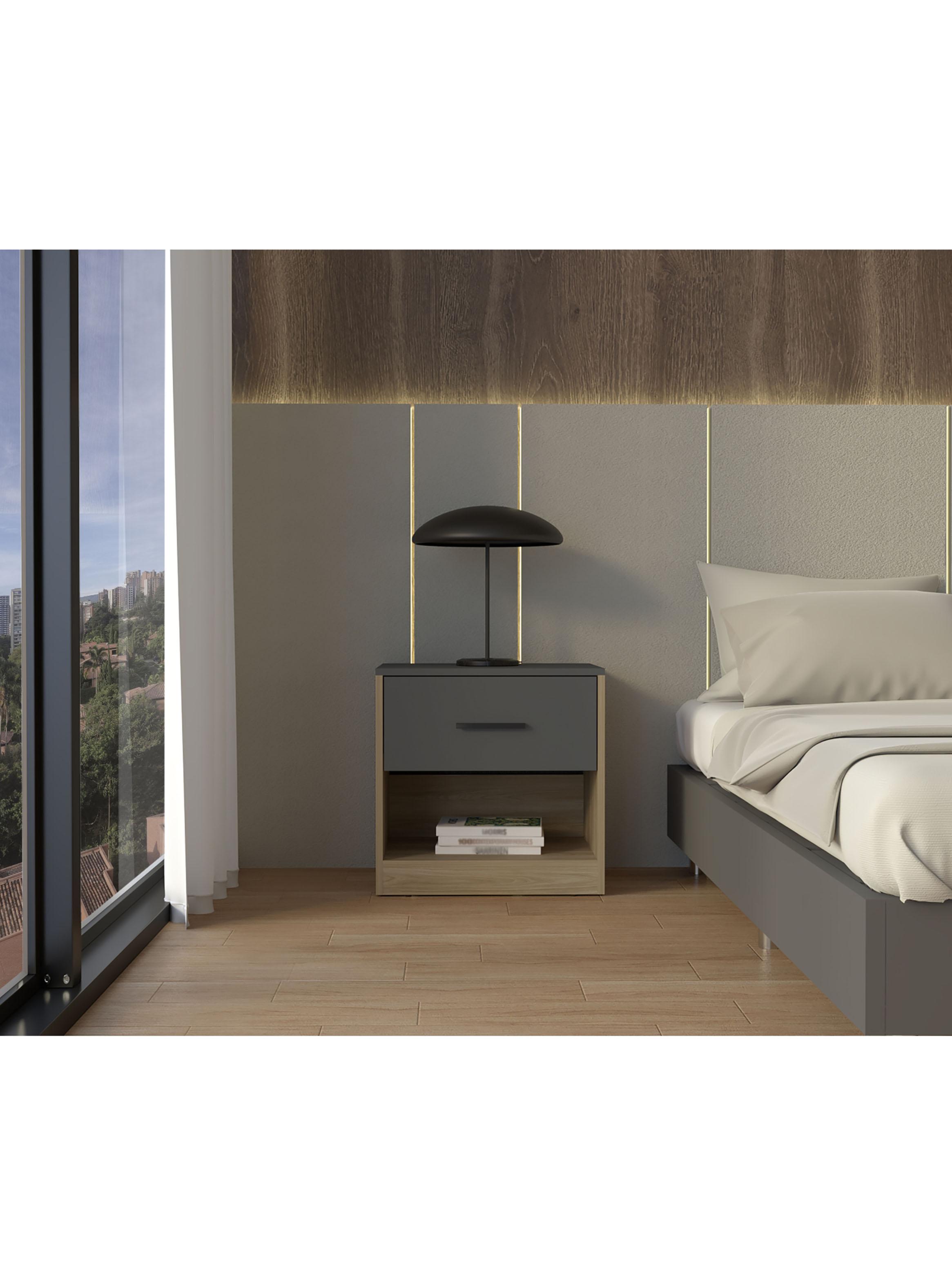 Velador 1 Puerta Girona Fresno y Plomo-4