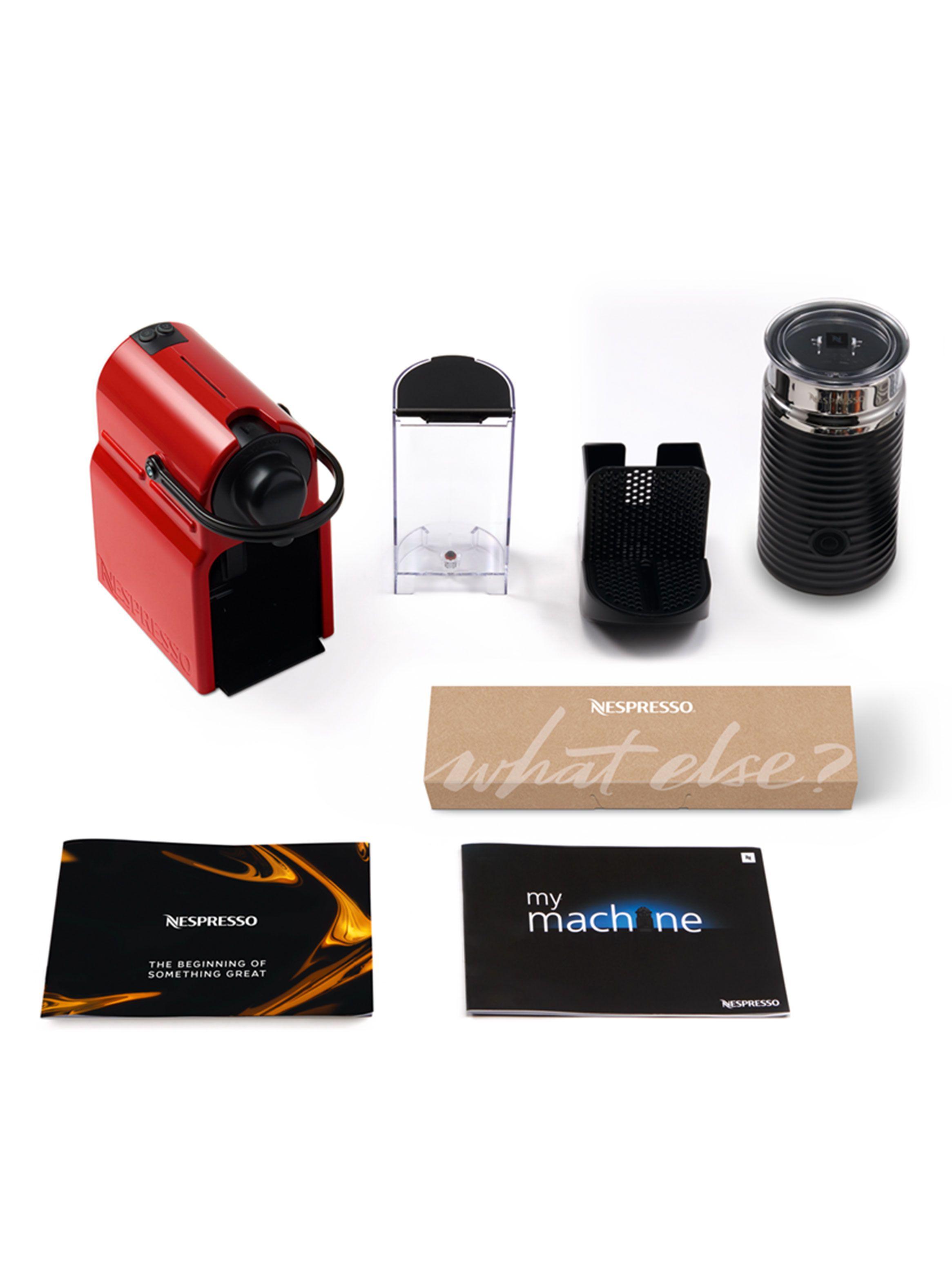 Cafetera de Cápsulas Inissia Roja + Espumador de Leche Aeroccino 3-6