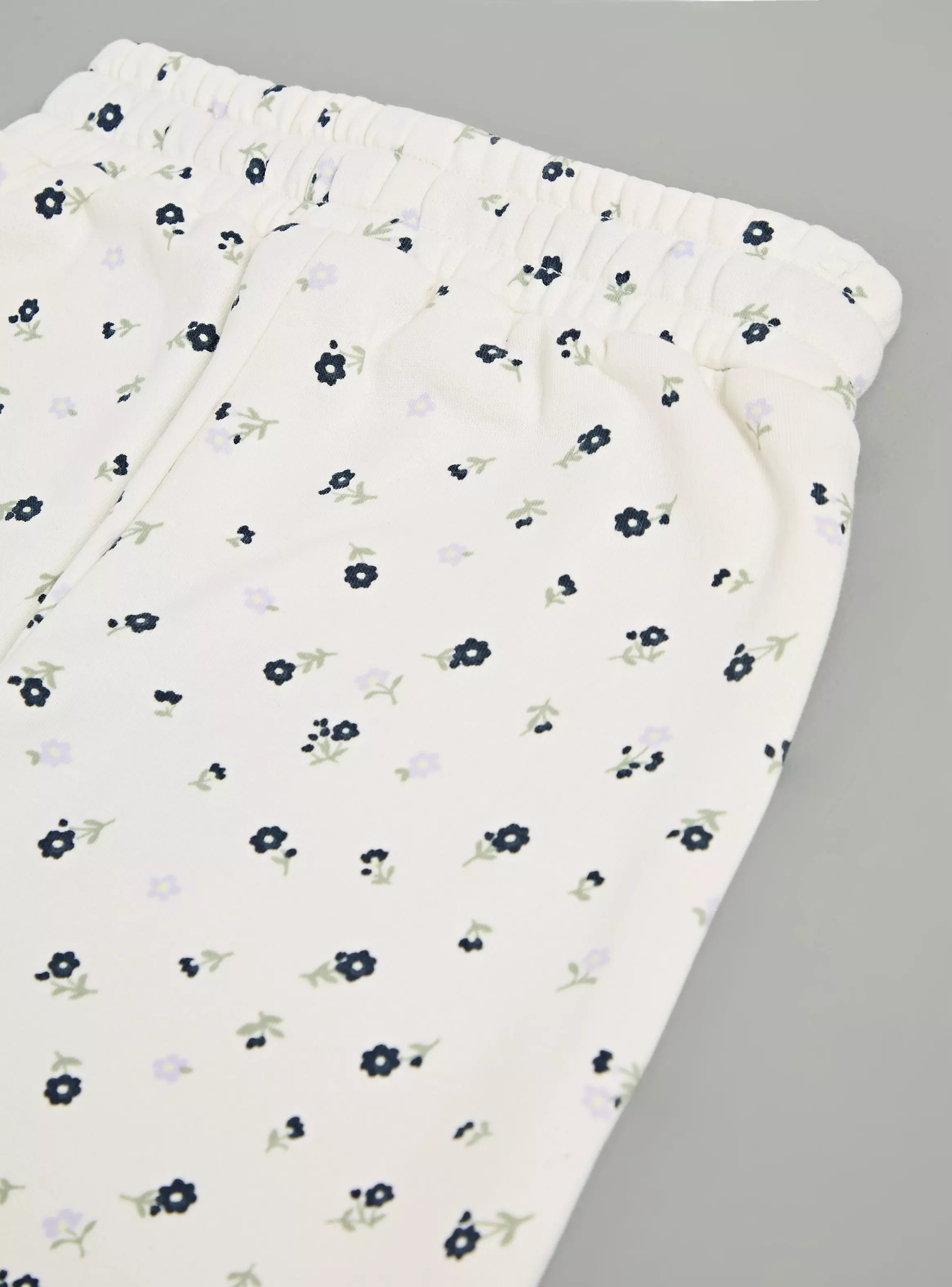 Pantalón de Buzo Flores Pequeñas Wide Leg-2