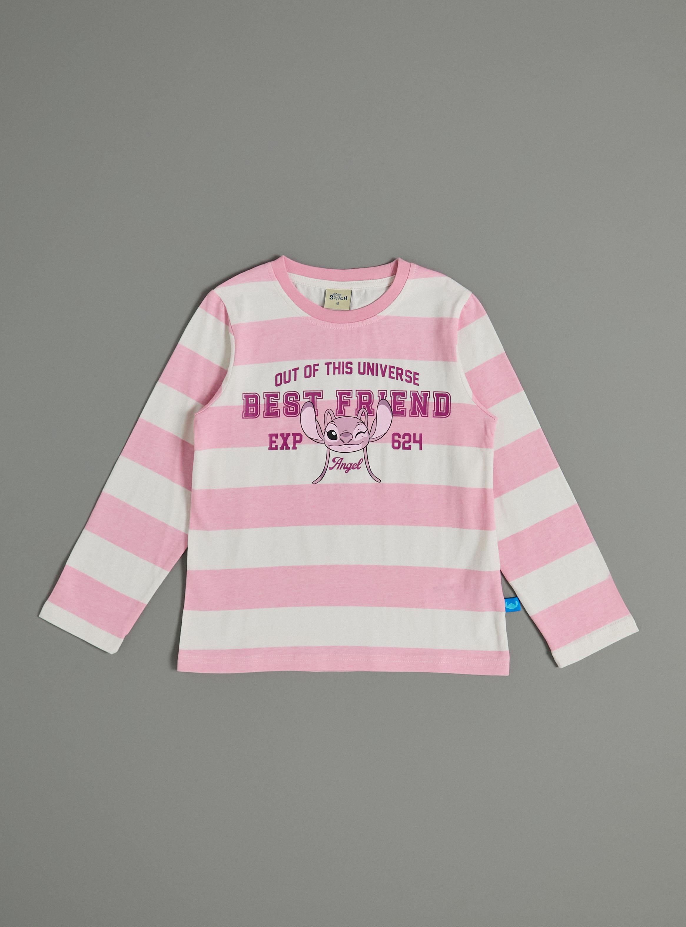 Polera Estampado Ángel de Stitch Rayas-1