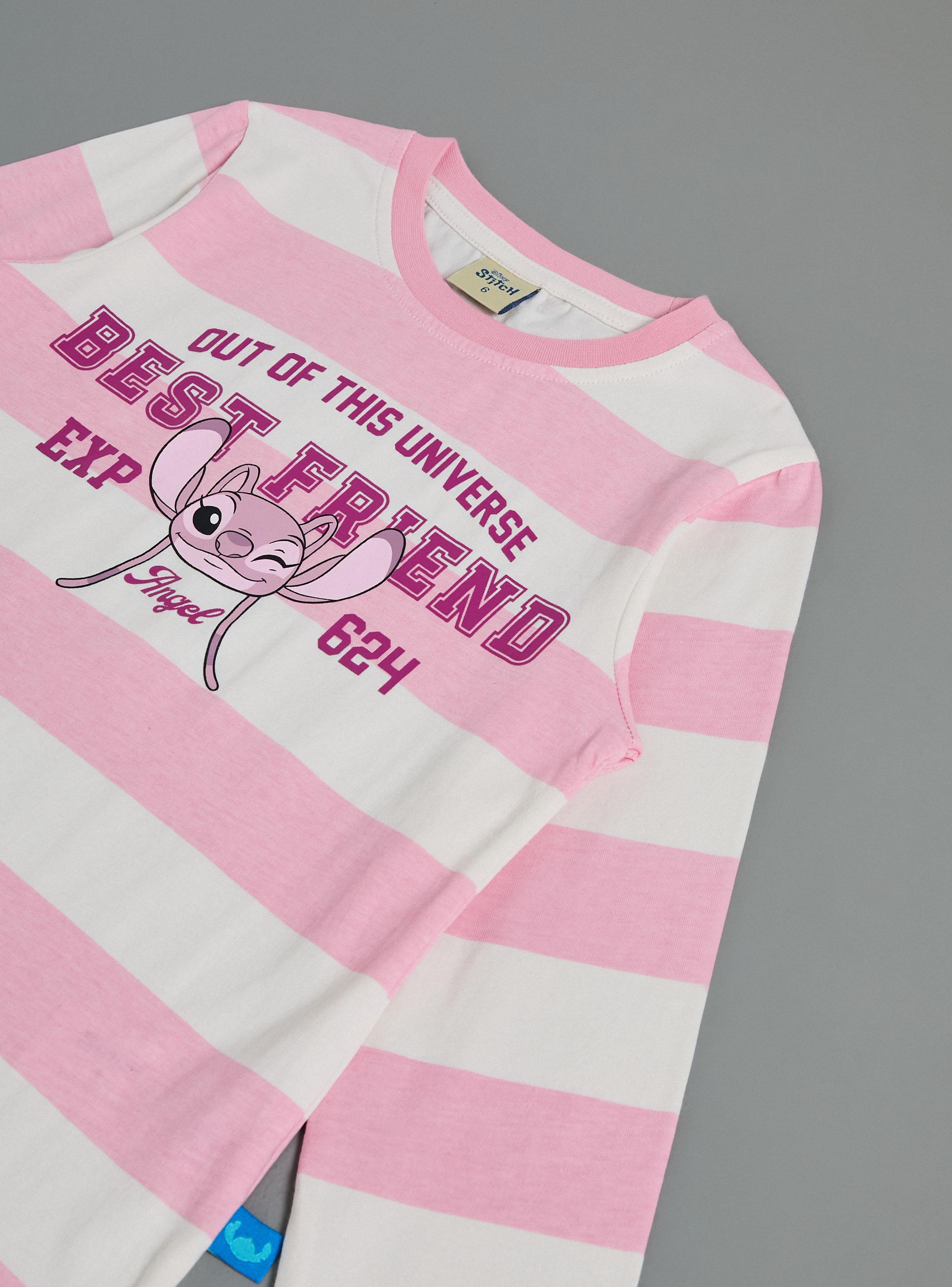 Polera Estampado Ángel de Stitch Rayas-3