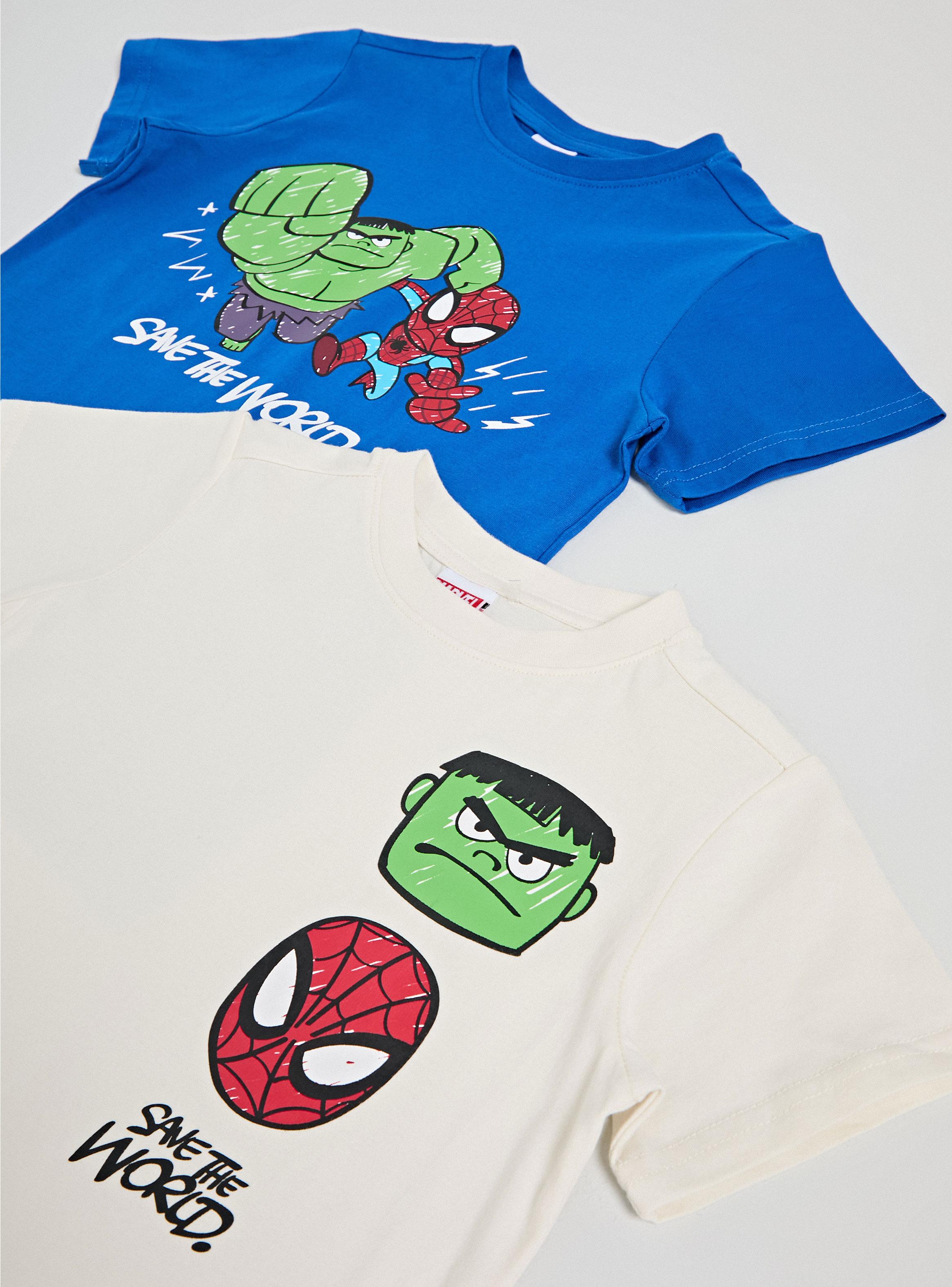 Polera Pack Estampadas Spider Man y Hulk-3