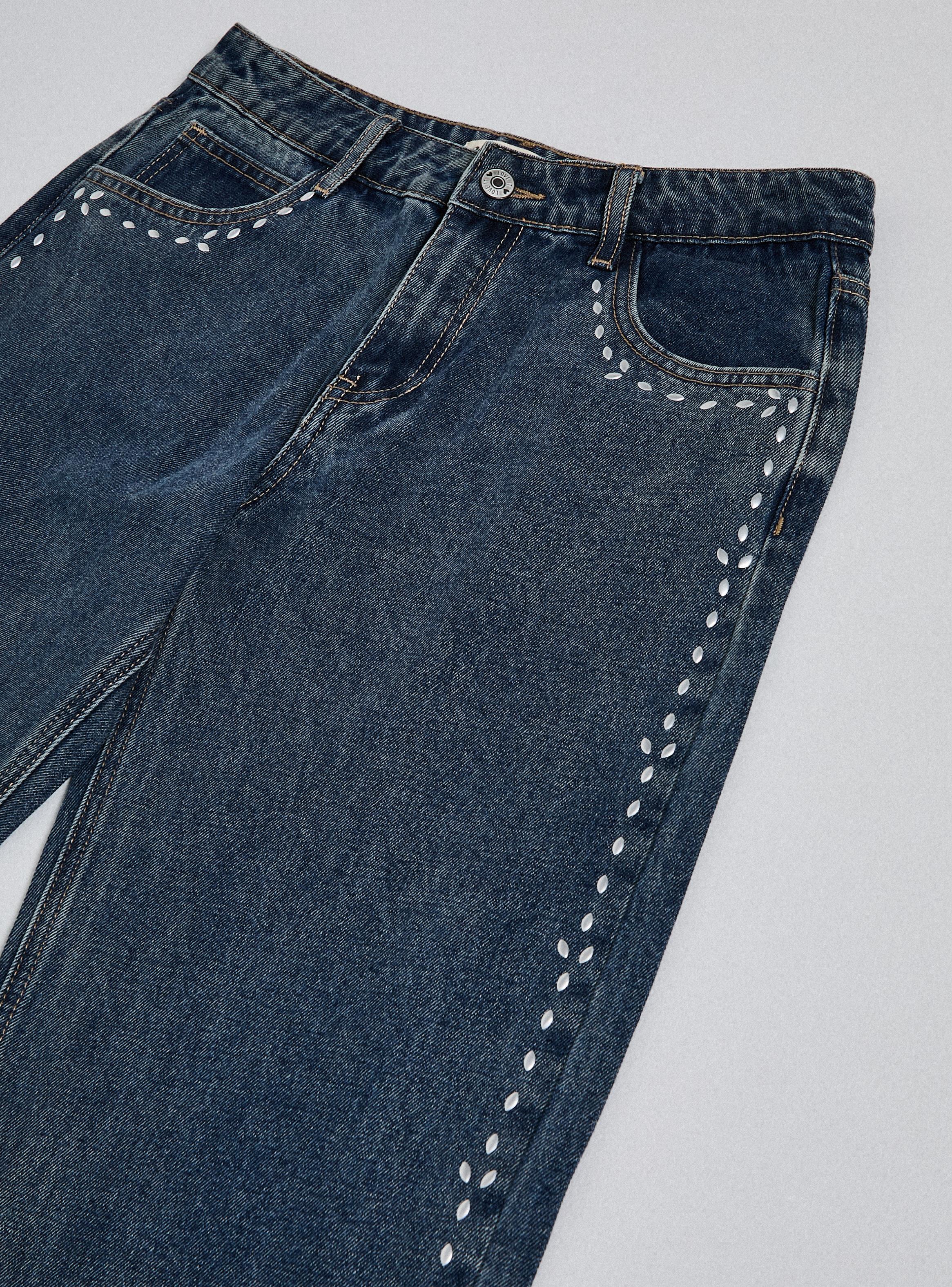 Jeans Tachas Hojas-3