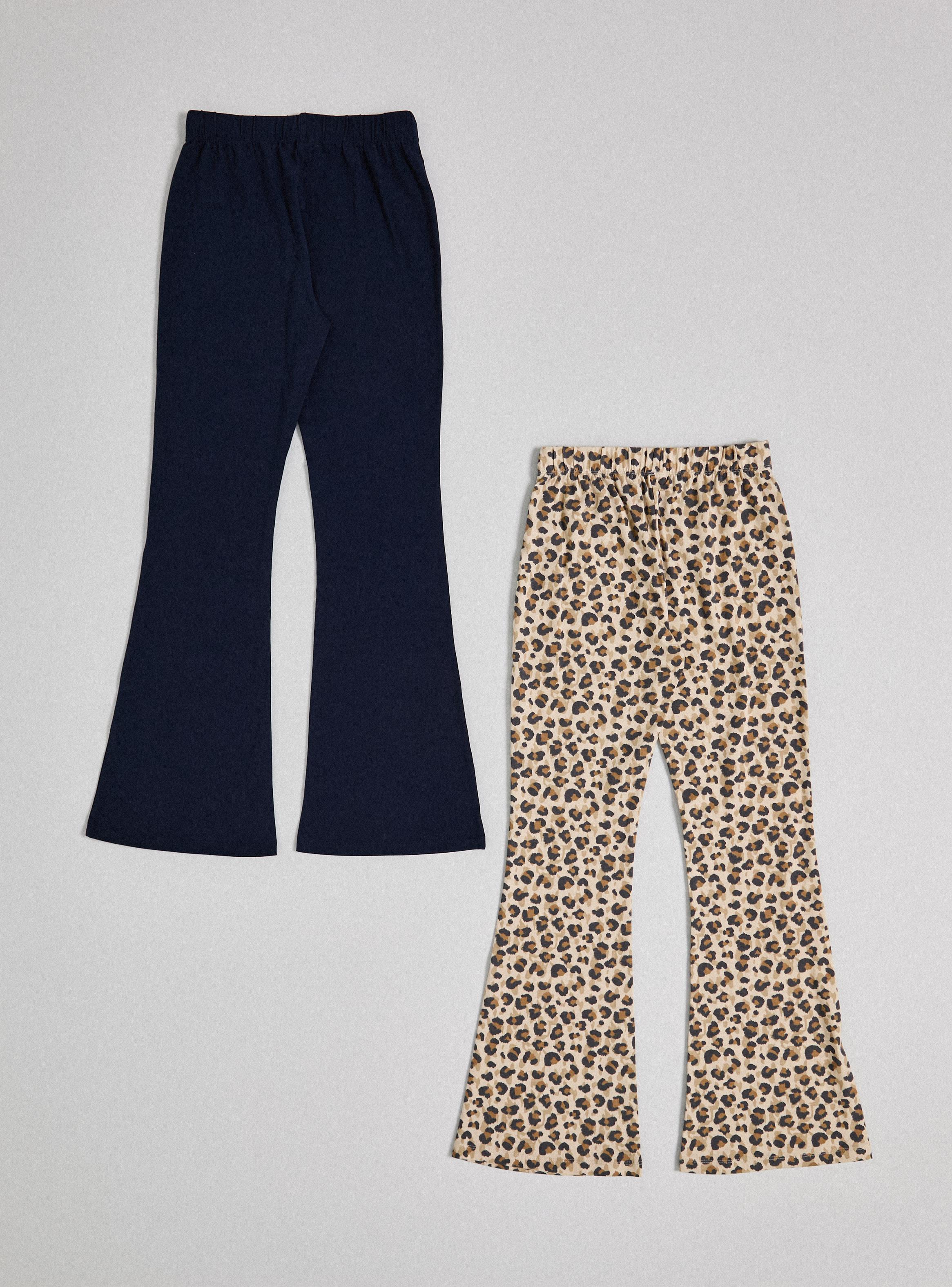 Calza Bipack Flare Print y Liso-2