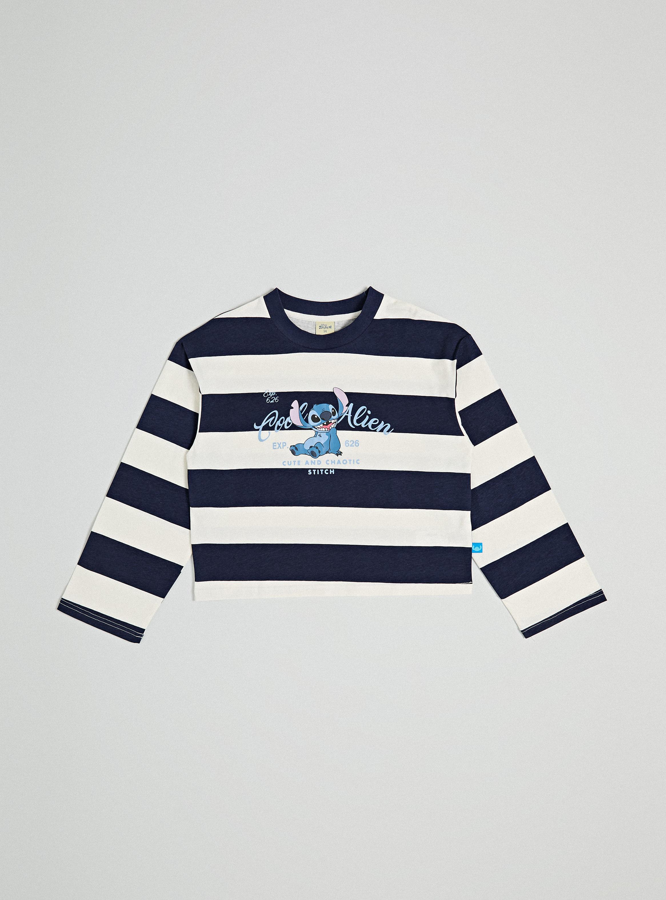 Polera Diseño Stitch con Rayas-1