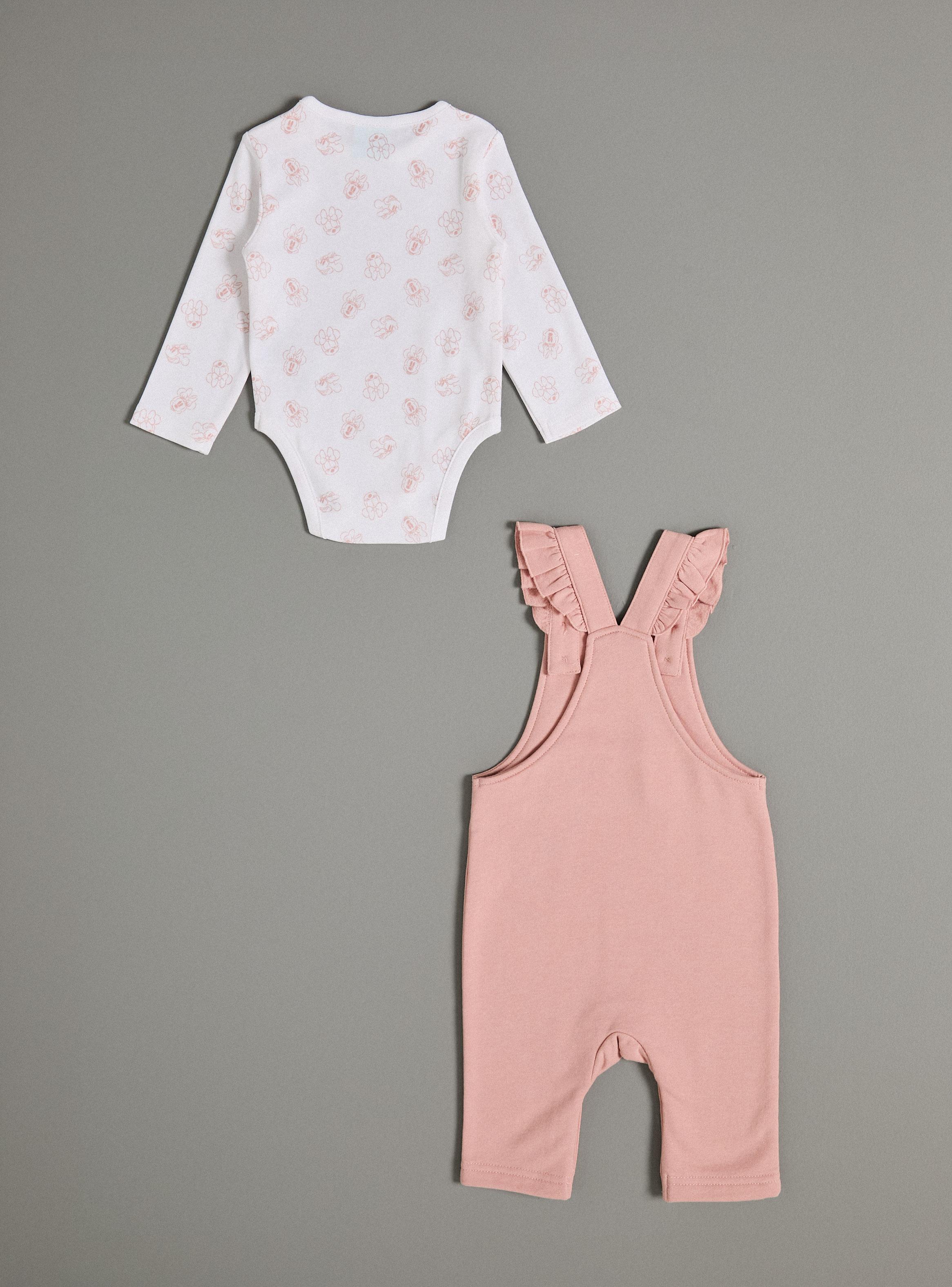 Set Jardinera Vuelos y Body Minnie Mouse-2
