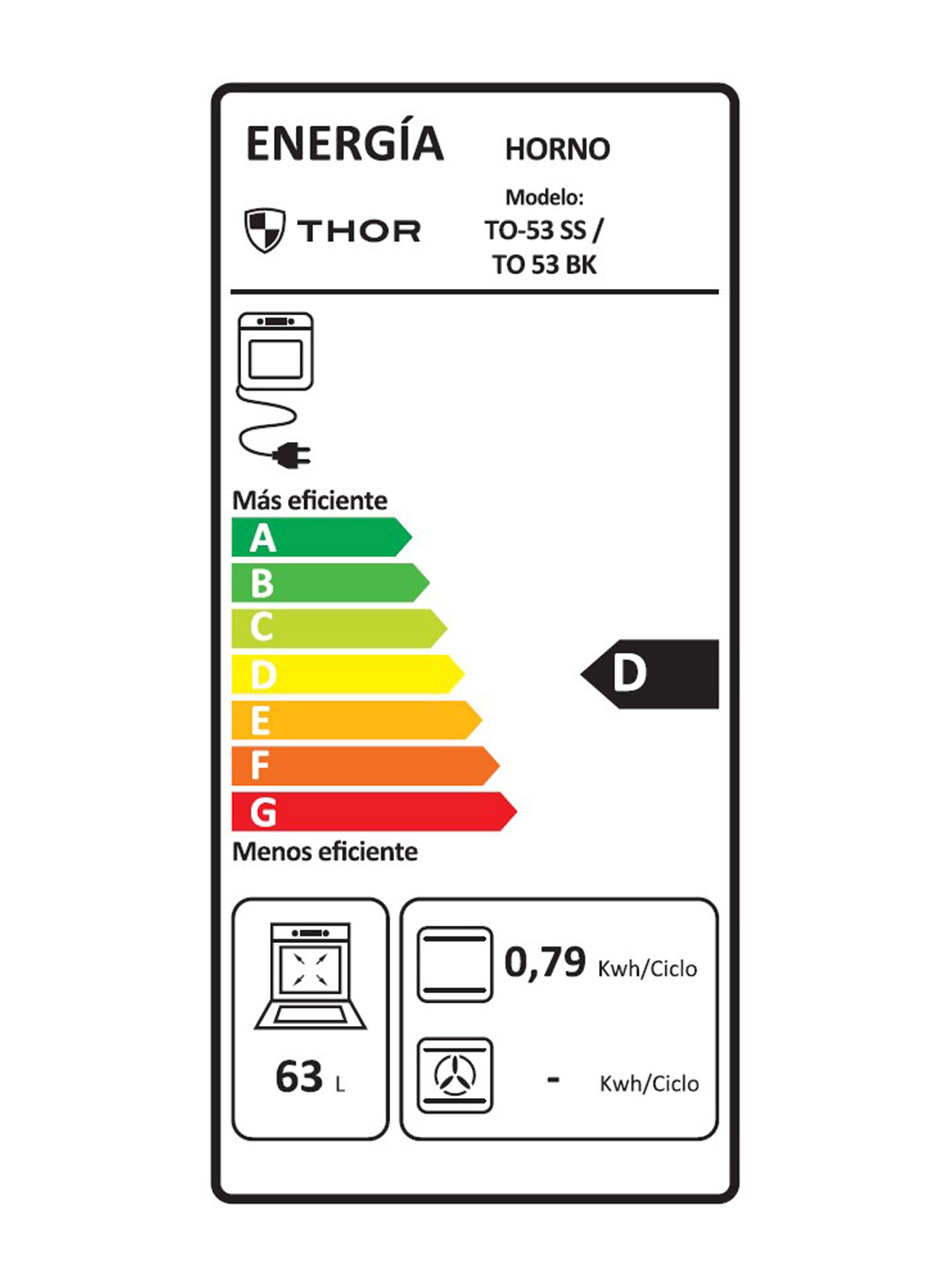 Horno Empotrable Eléctrico 63 Litros TO53BK Inox-3