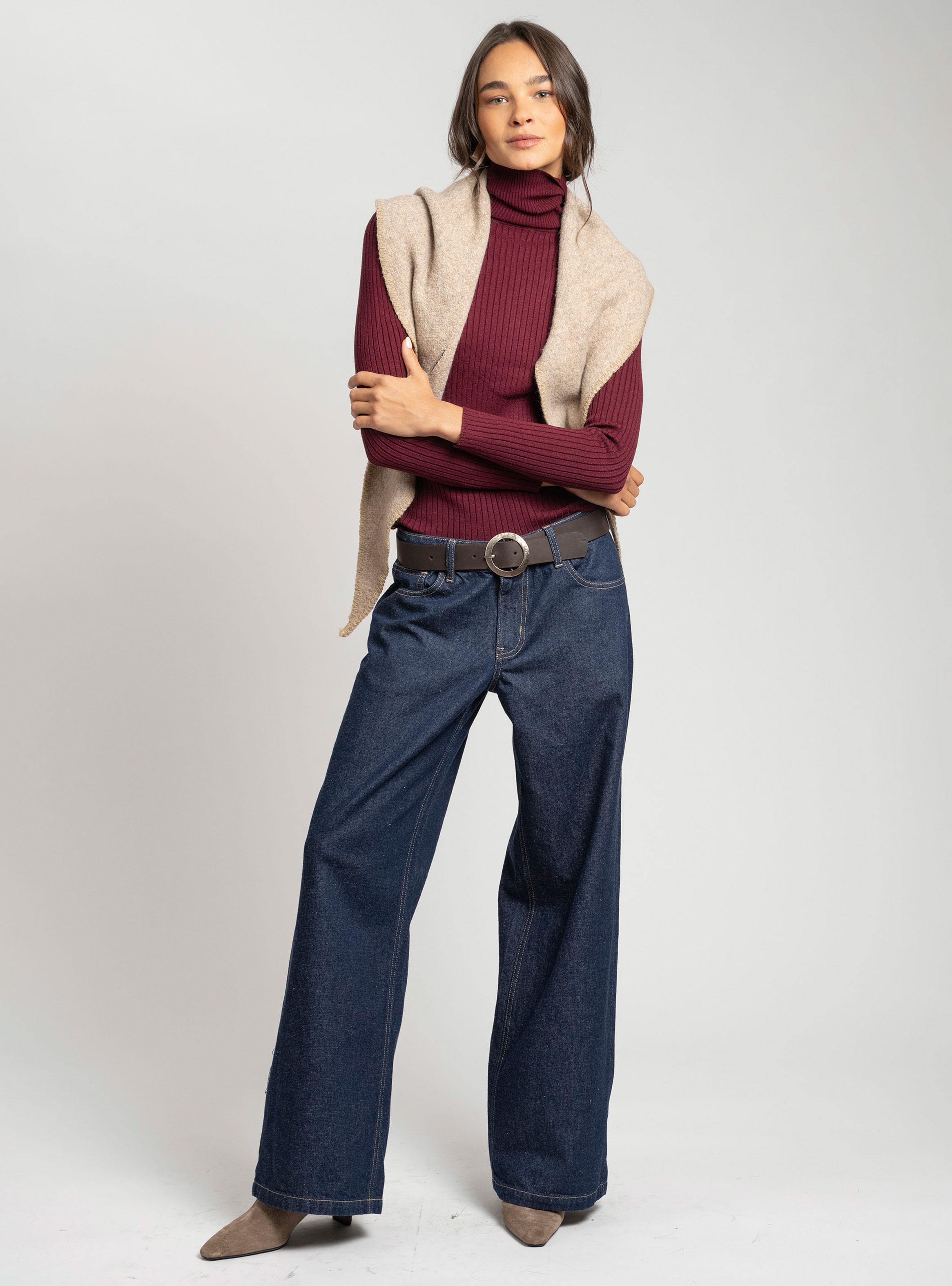 Jeans Tiro Bajo Josefa Azul-3