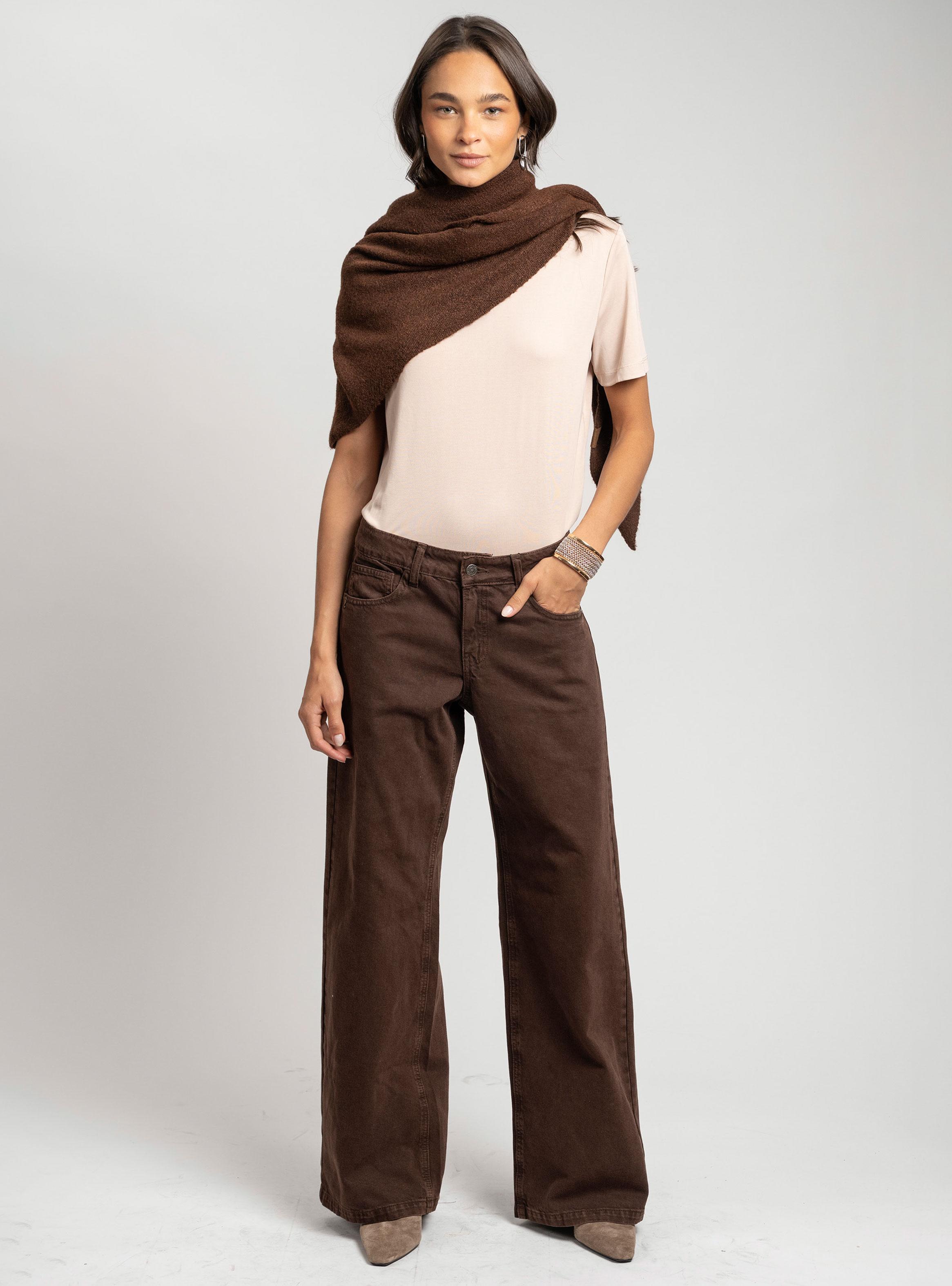 Jeans Tiro Bajo Josefa Café-3