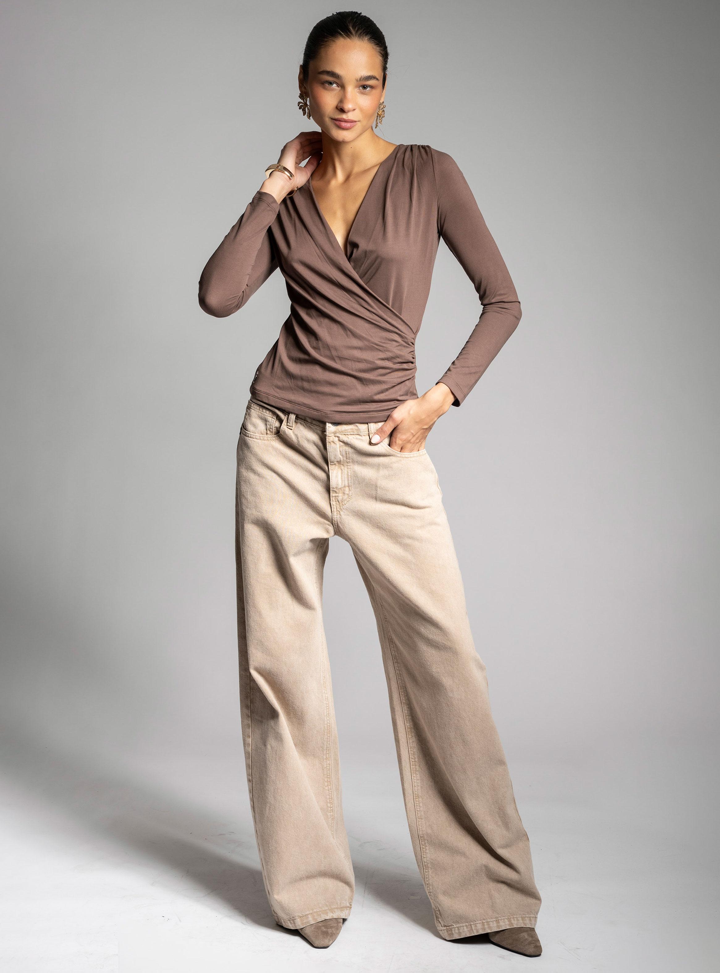 Polera Cruzada Escote V Regular-4