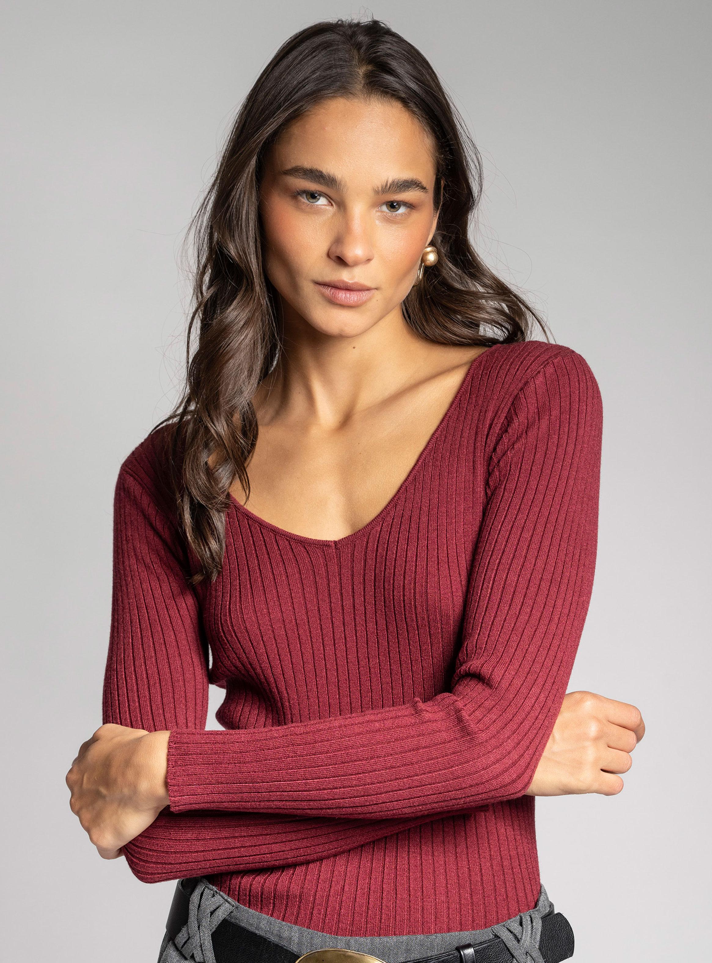 Polera Tejida Escote V-2