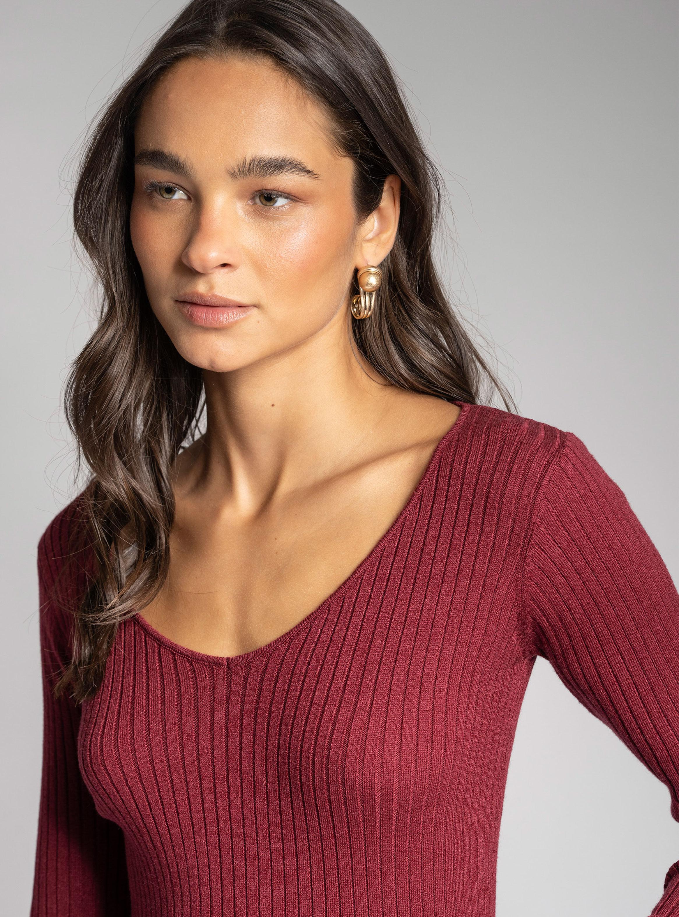 Polera Tejida Escote V-4